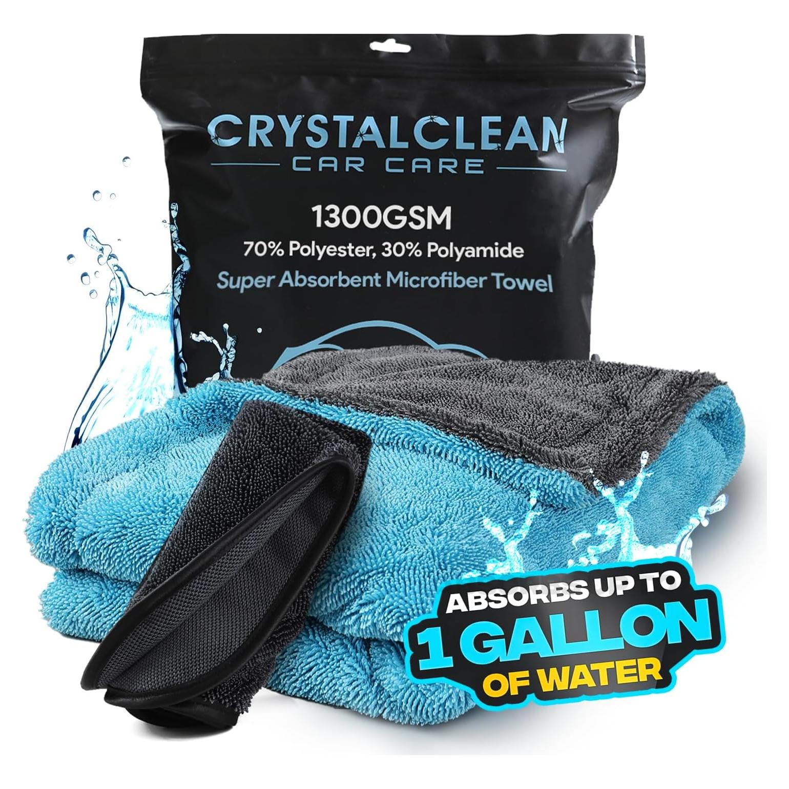 Toallas de Microfibra para Detallado de Coches Crystal Clean 2pcs