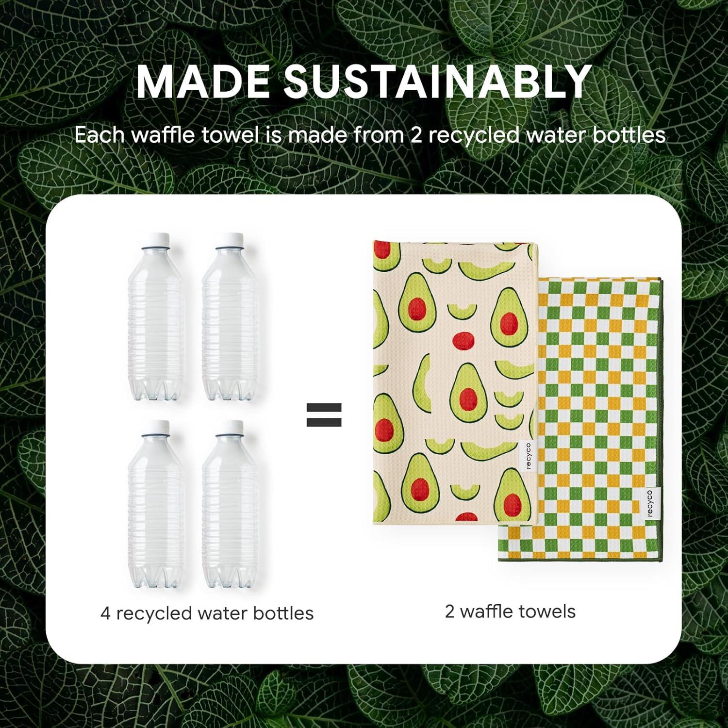 Juego de 2 Toallas de Cocina Waffle RECYCO 40.6x71.1cm