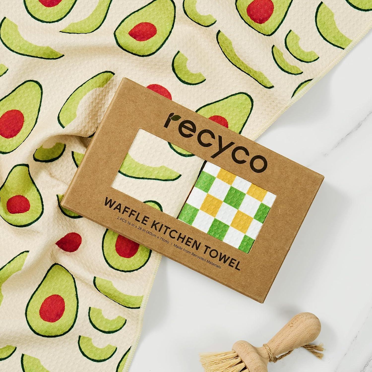 Juego de 2 Toallas de Cocina Waffle RECYCO 40.6x71.1cm