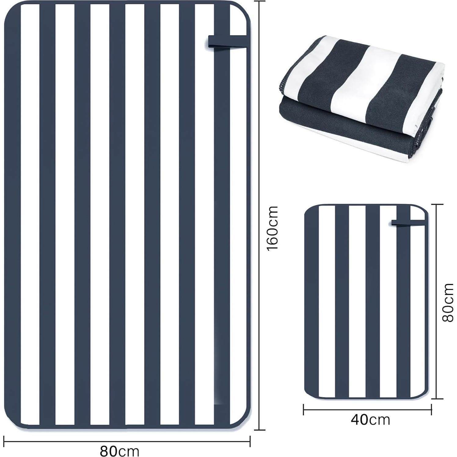 Juego de 2 Toallas de Playa Microfibra LxjNkers 160x80cm y 80x40cm