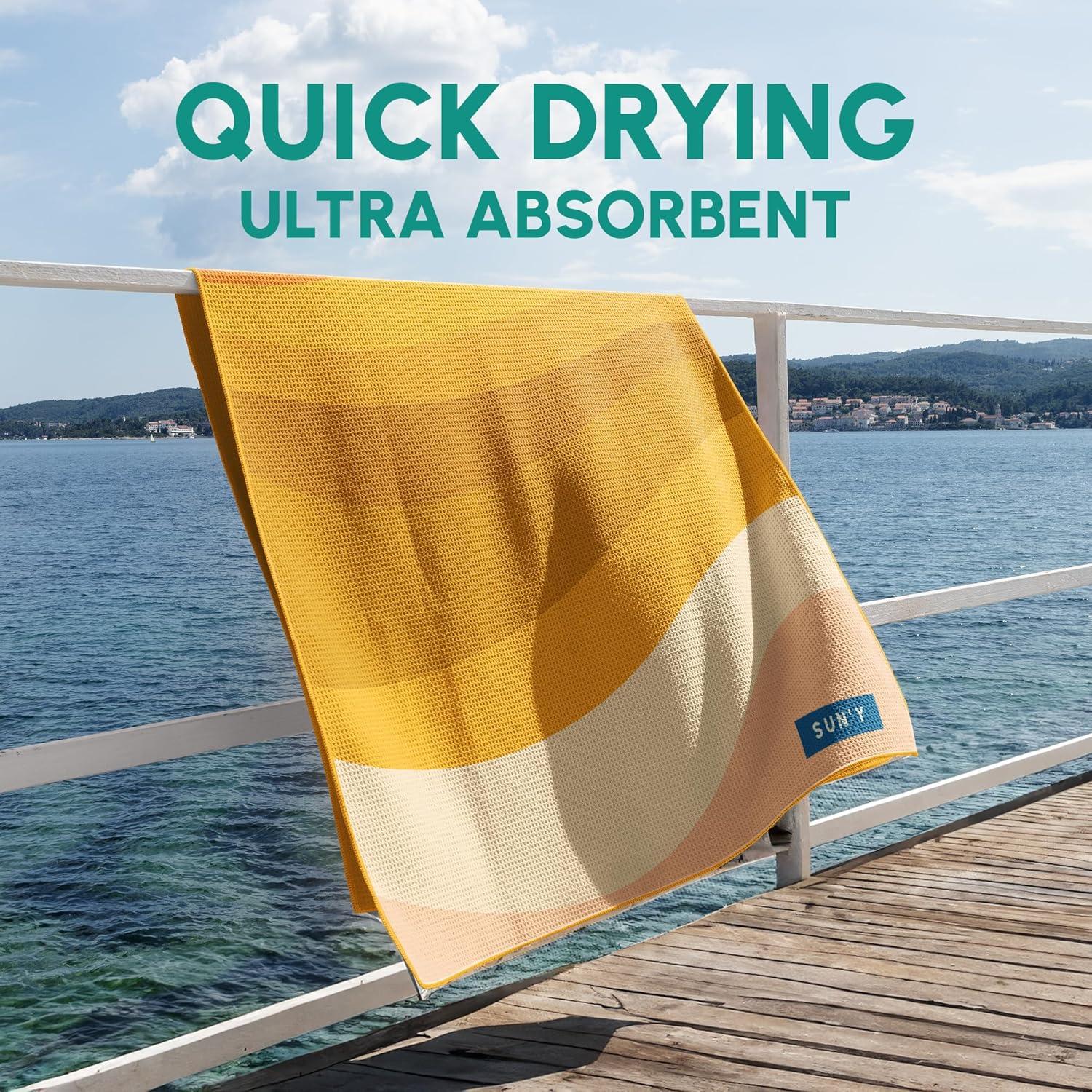 Toalla de Playa Microfibra SUN'Y 160x80 cm - Sin Arena, Secado Rápido