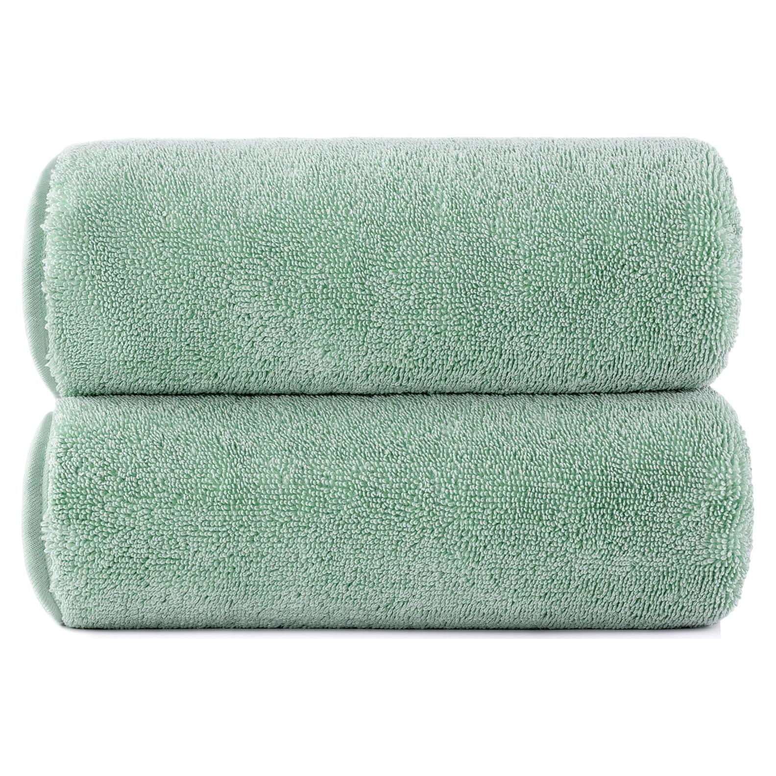Toallas de Baño de Microfibra POLYTE 60x30 cm, Paquete de 2 Verde