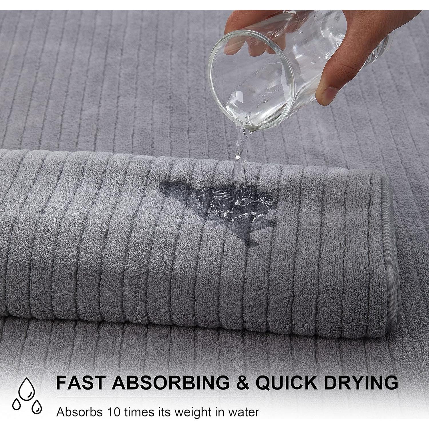 Juego de Toallas de Baño Extra Grande Mistyrose 4 Piezas Gris 89x178cm