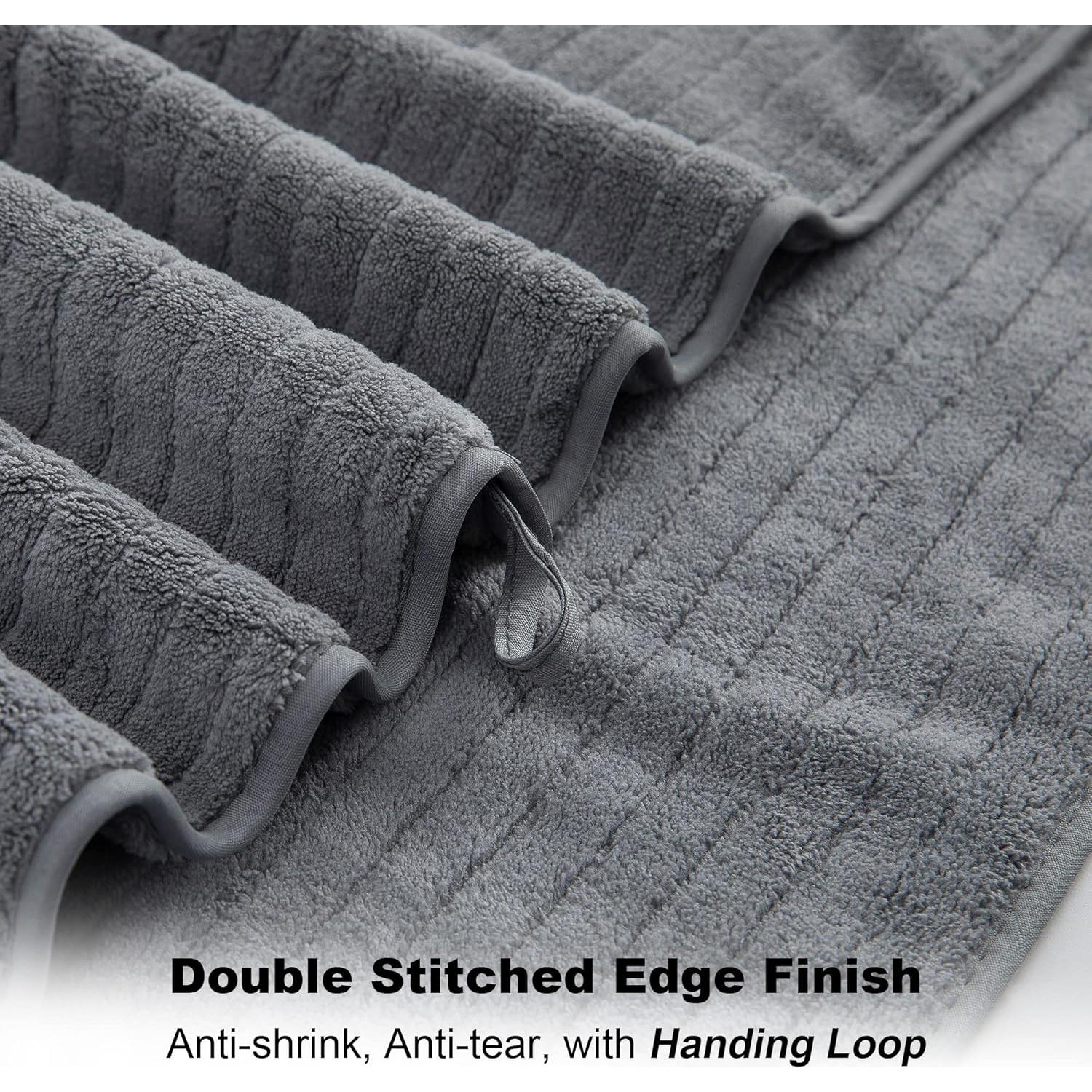 Juego de Toallas de Baño Extra Grande Mistyrose 4 Piezas Gris 89x178cm