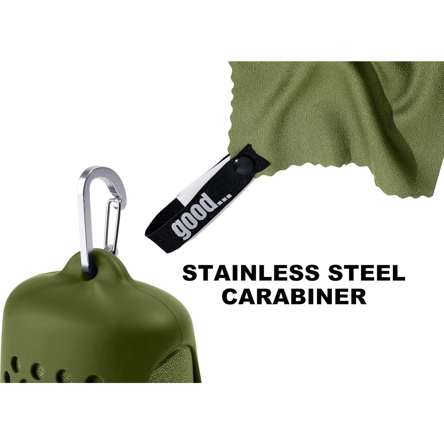 Toalla de Secado Rápido Goody de Nanofibra Verde Militar 119x61cm