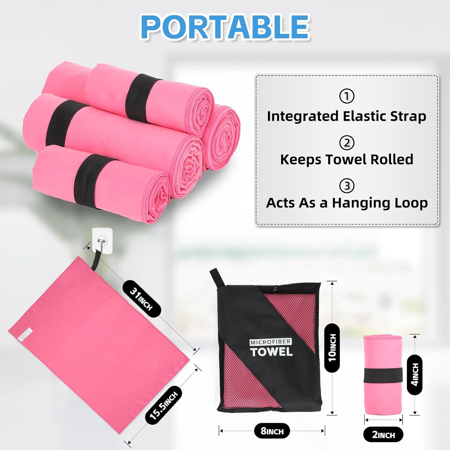 Juego de Toallas de Camping NUOYEE 4 Piezas Microfibra Secado Rápido