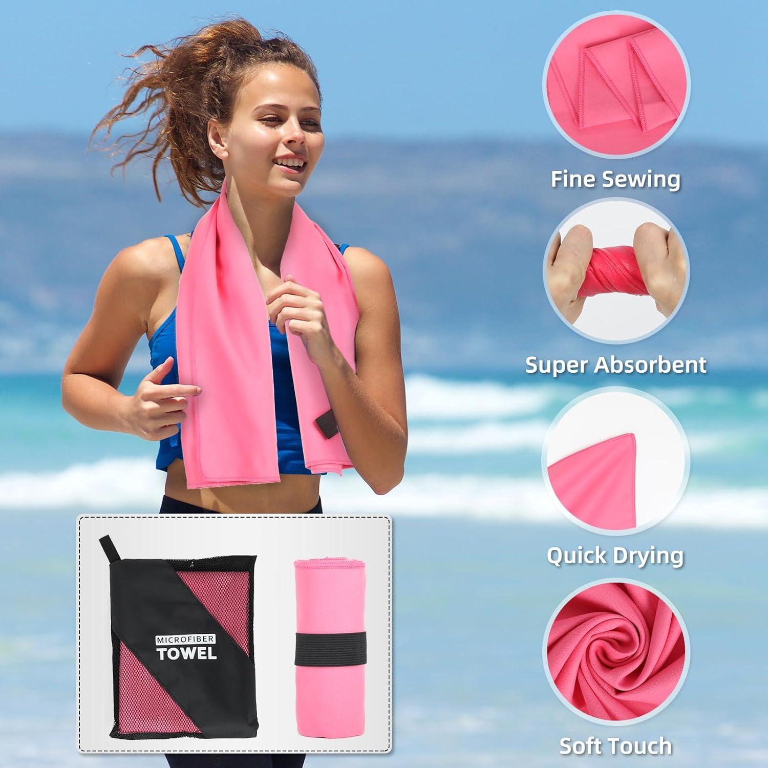 Juego de Toallas de Camping NUOYEE 4 Piezas Microfibra Secado Rápido