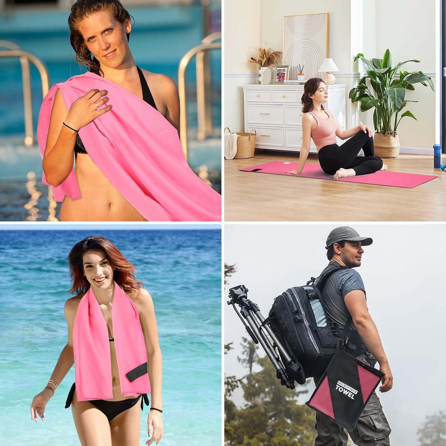 Juego de Toallas de Camping NUOYEE 4 Piezas Microfibra Secado Rápido