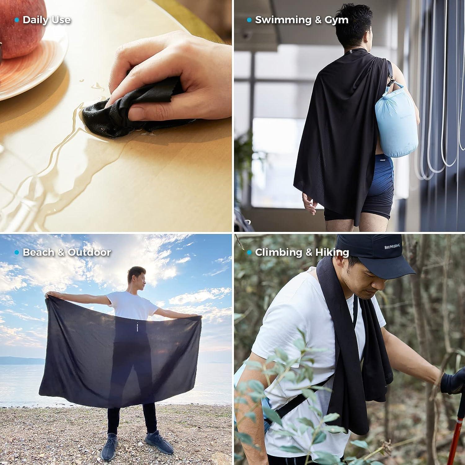 Toallas Rápido Secado Bee Nesting XL y S Microfibra Verde Menta