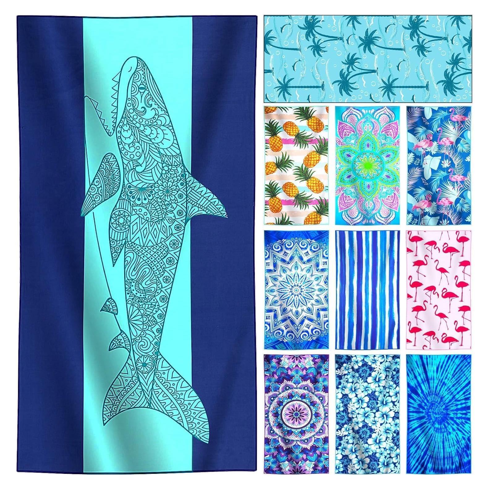 Toalla de Playa Microfibra Genovega 152.4x81.3 cm Rayas Tiburón