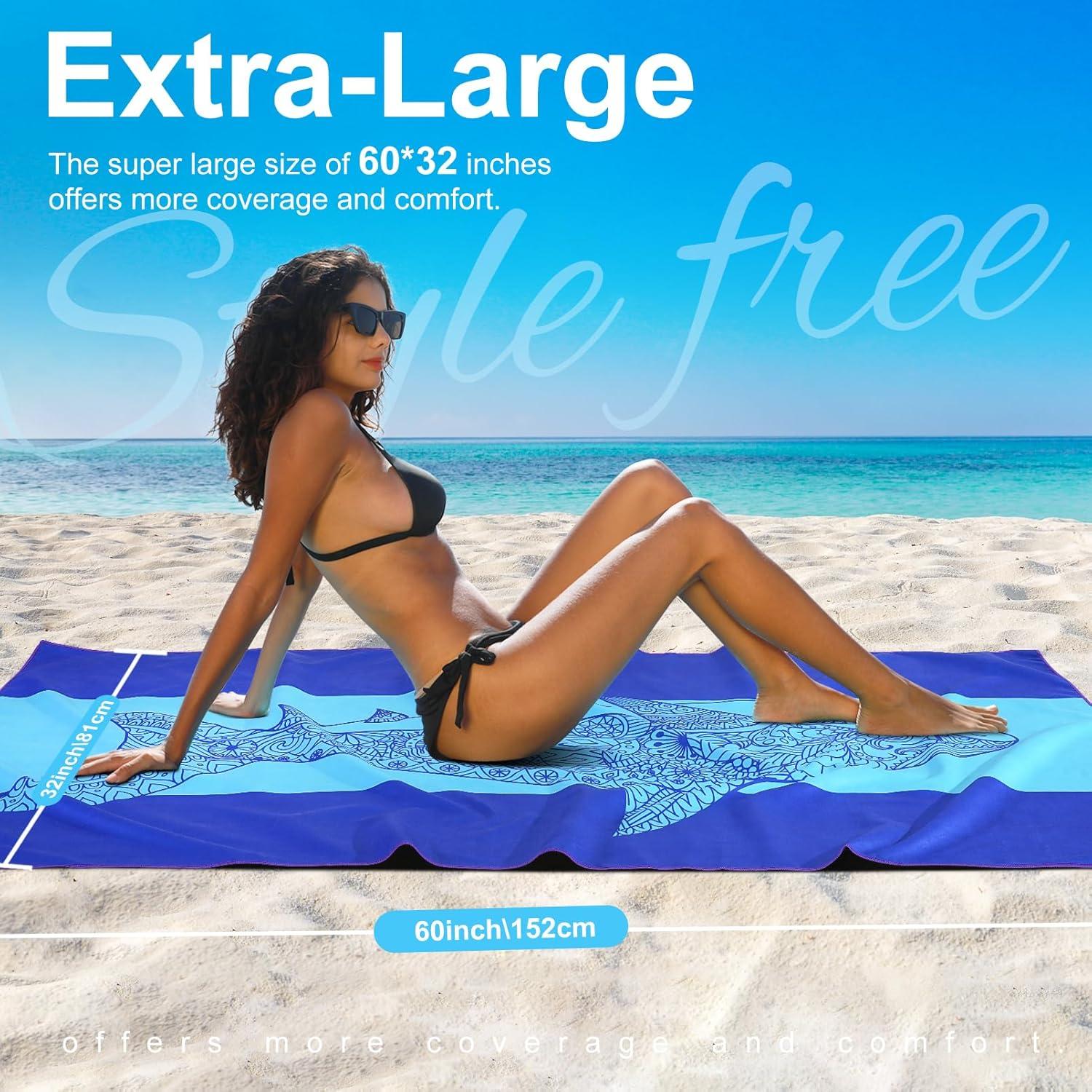 Toalla de Playa Microfibra Genovega 152.4x81.3 cm Rayas Tiburón