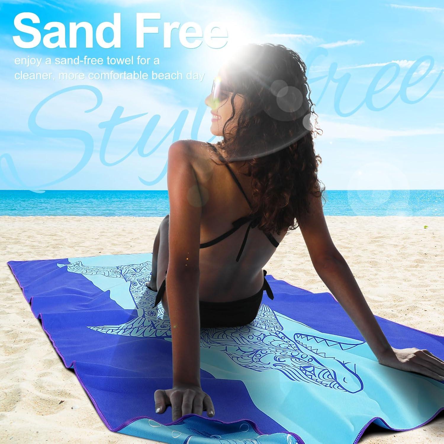 Toalla de Playa Microfibra Genovega 152.4x81.3 cm Rayas Tiburón