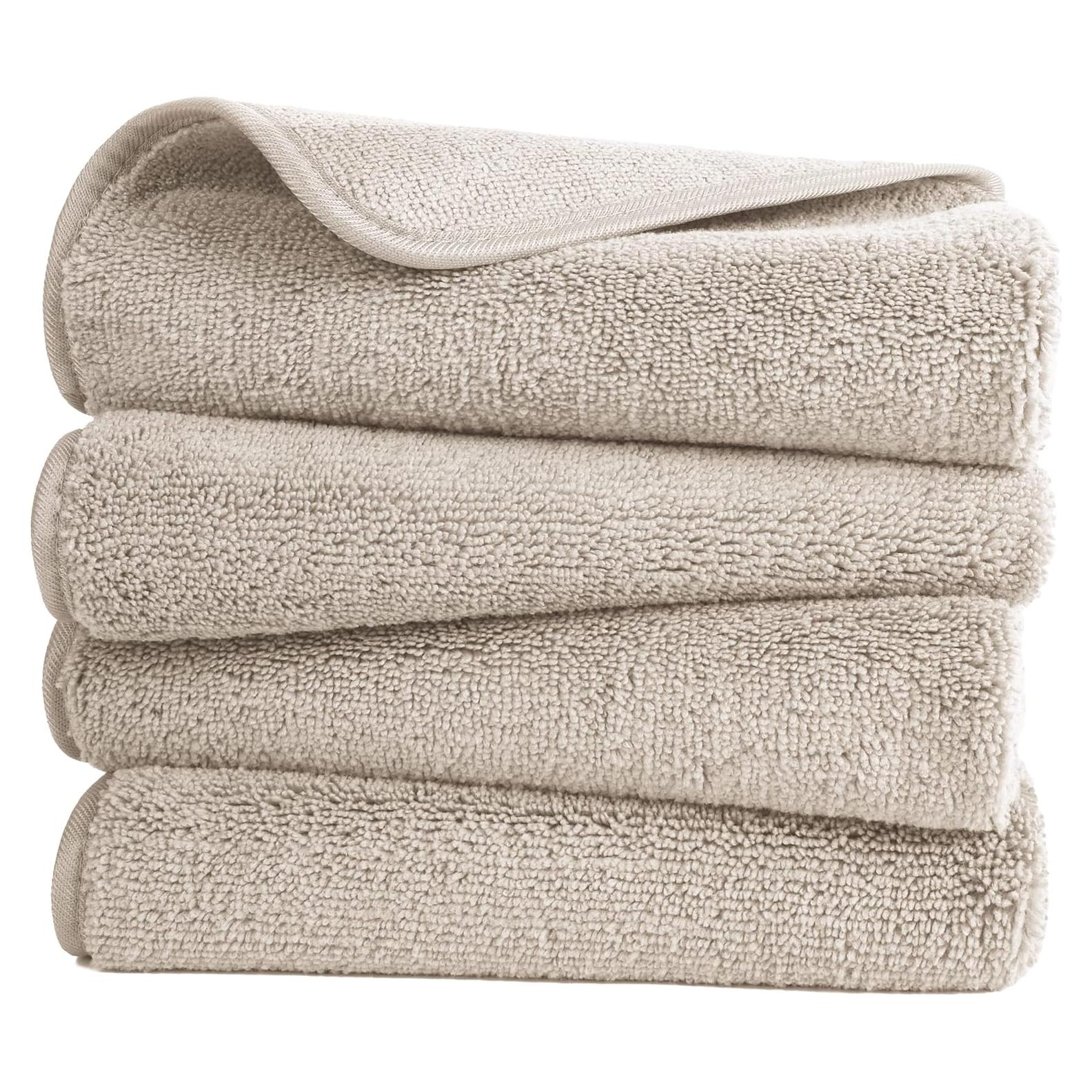 Toalla de Mano Microfibra POLYTE Beige 40x76 cm Set 4 Unidades