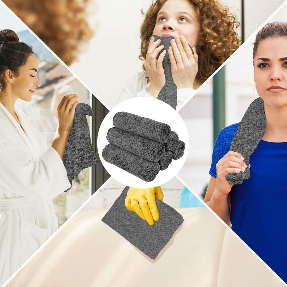 Toallas de Mano Grises Orighty 6-Pack Microfibra 40x71 cm