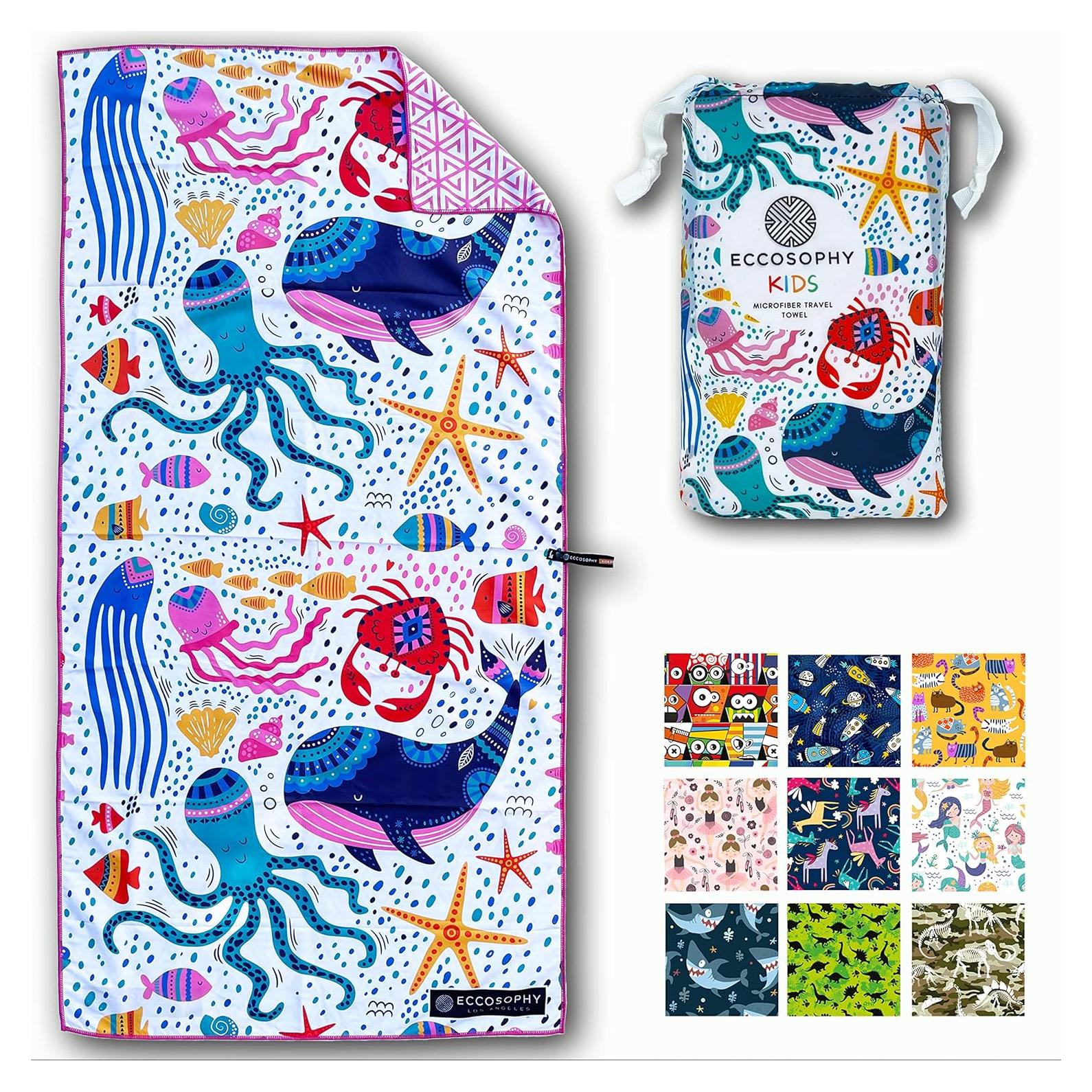 Toalla de Playa Microfibra ECCOSOPHY 152x76 cm Secado Rápido