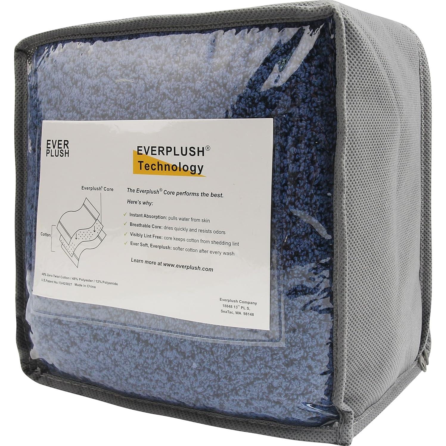 Juego de 4 Toallas de Mano Everplush Secado Rápido Azul Marino