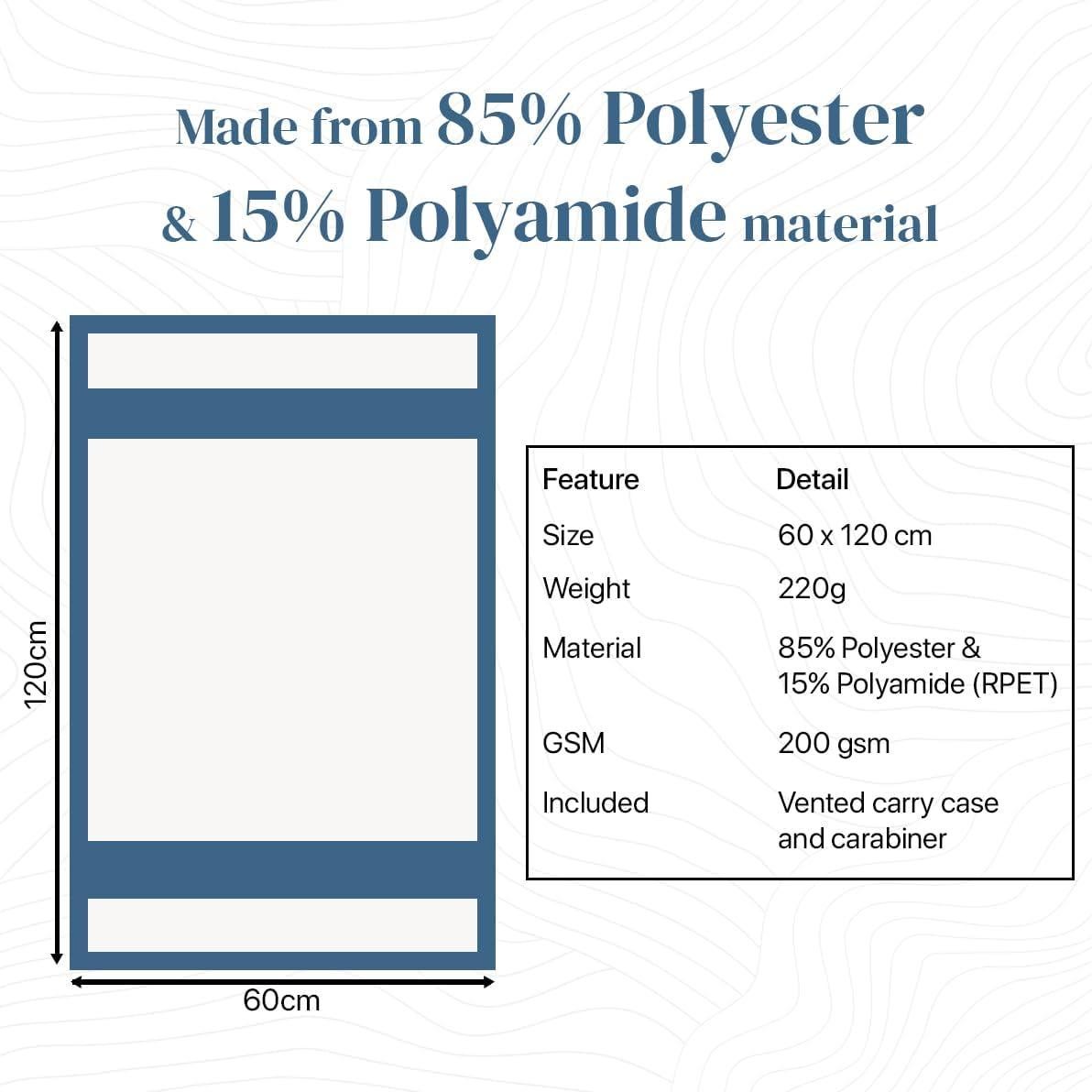 Toalla de Viaje Microfibra Sitpack 60x120cm Secado Rápido