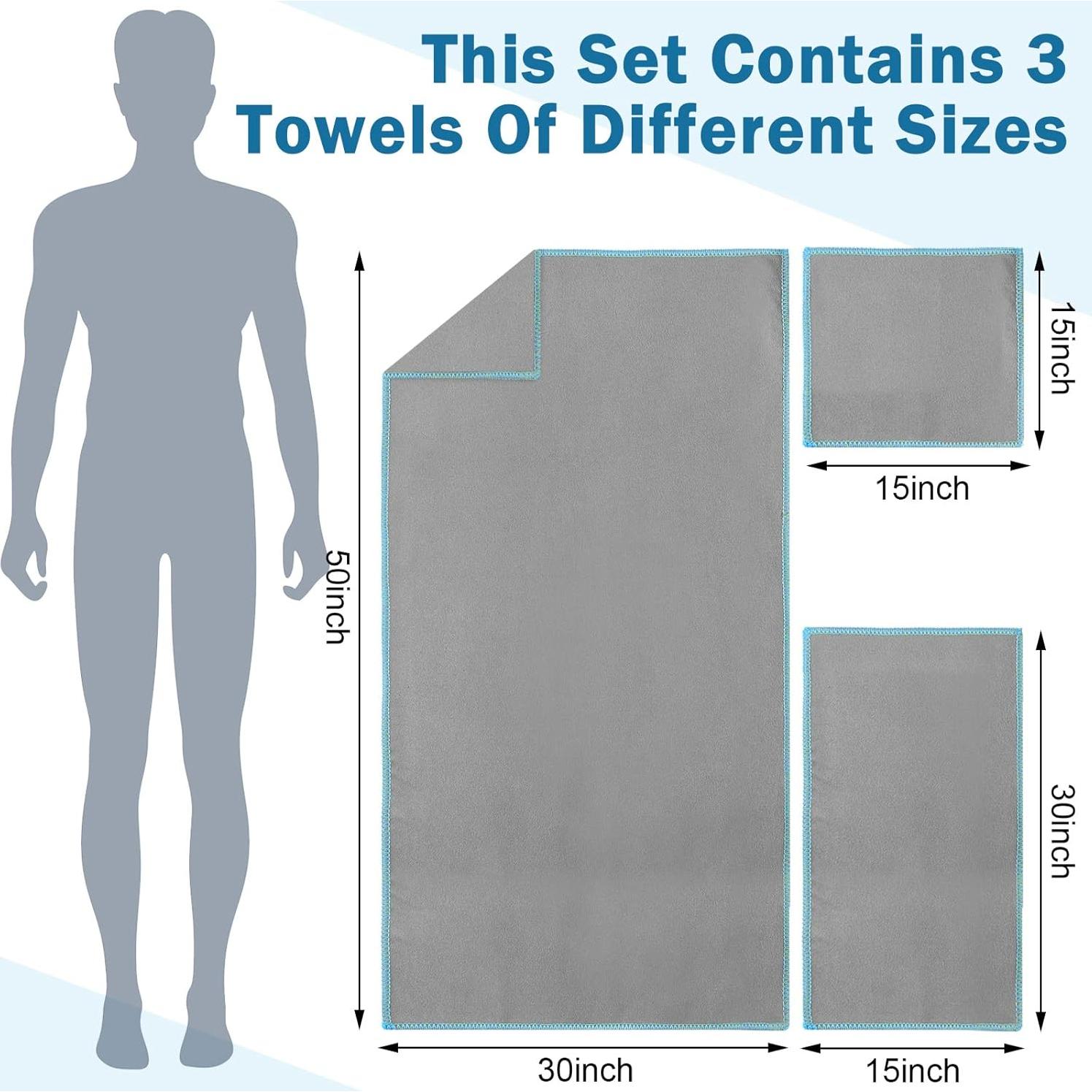 Toallas de Secado Rápido Xinnun 12 Piezas Microfibra Viaje