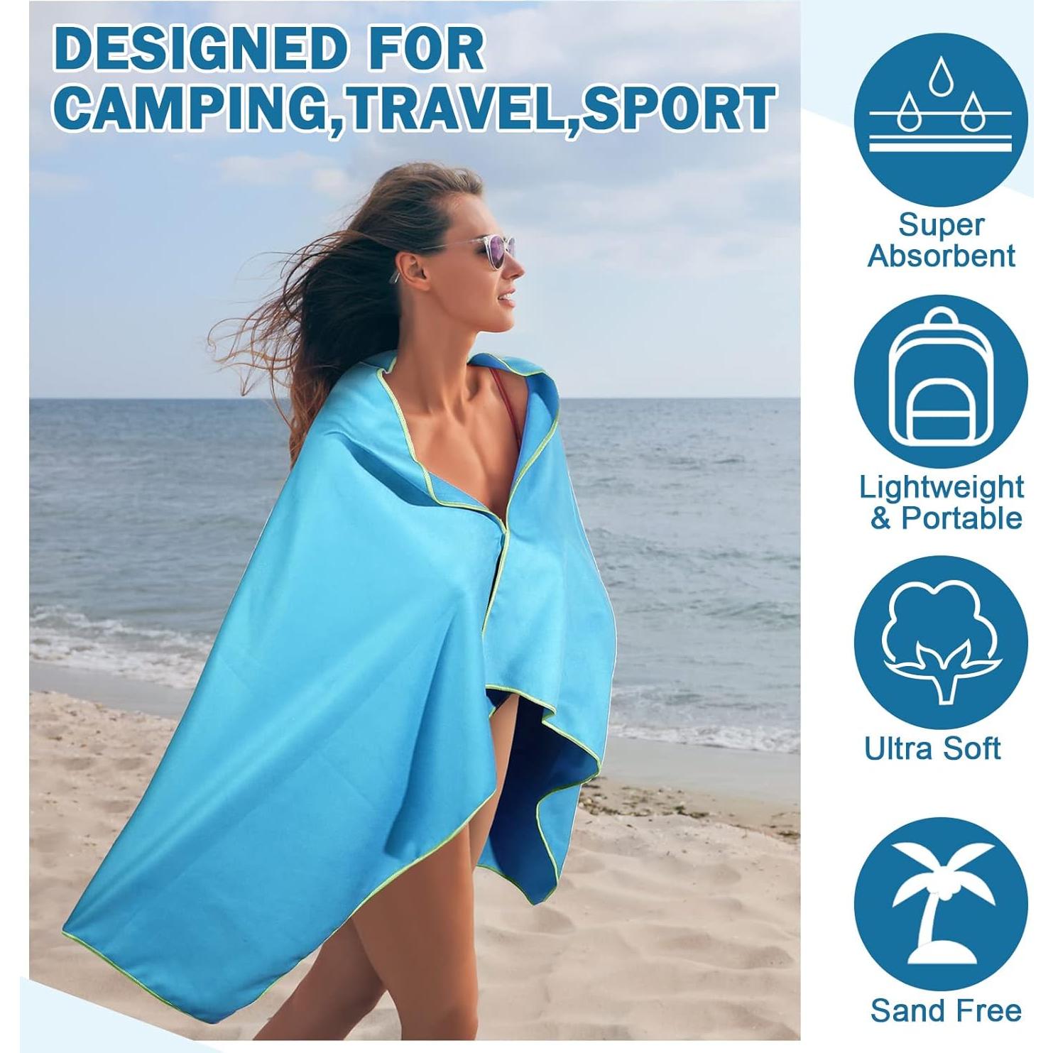 Toallas de Secado Rápido Xinnun 12 Piezas Microfibra Viaje