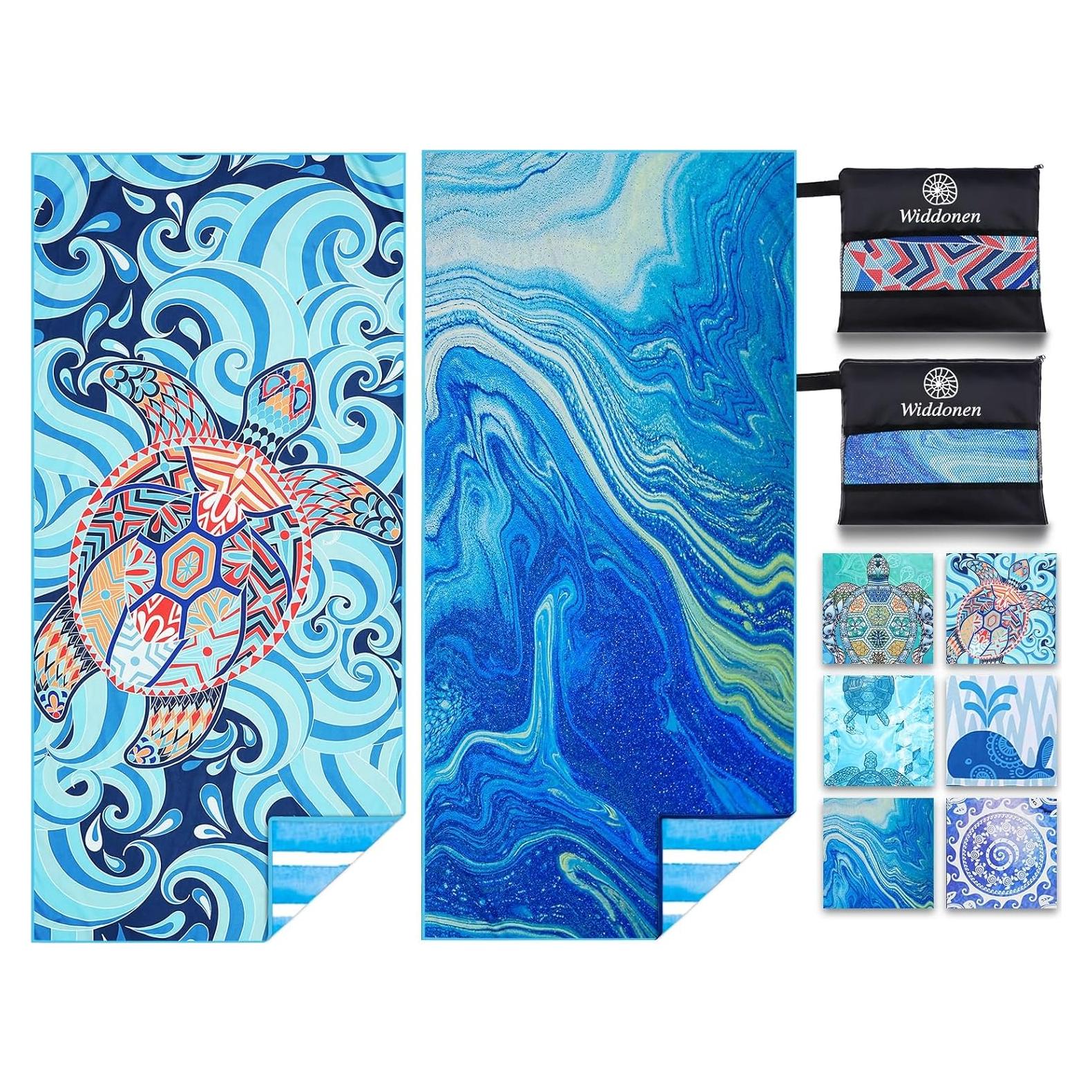 Toallas de Playa Microfibra Widdonen 2 Paquete 81x180 cm