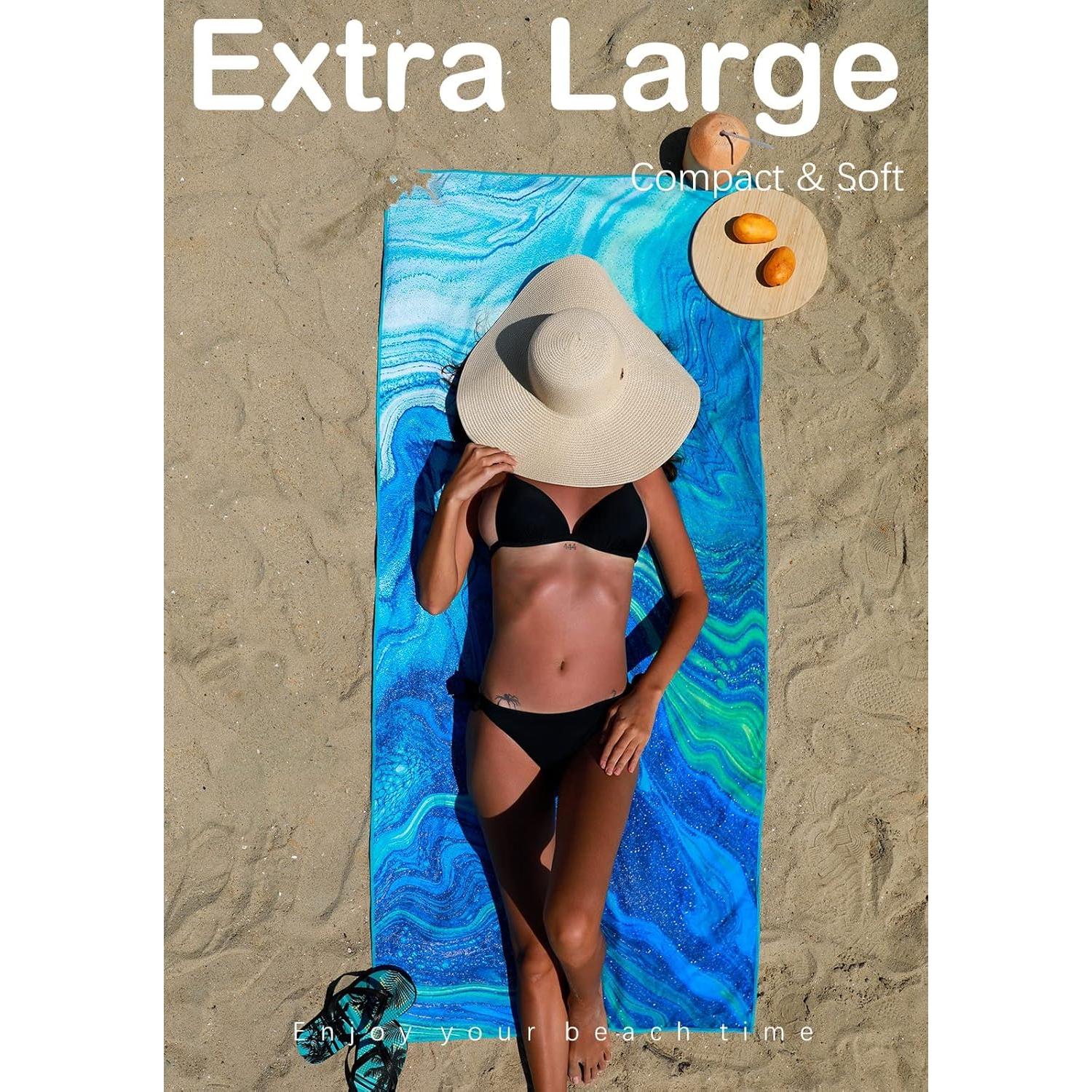 Toallas de Playa Microfibra Widdonen 2 Paquete 81x180 cm