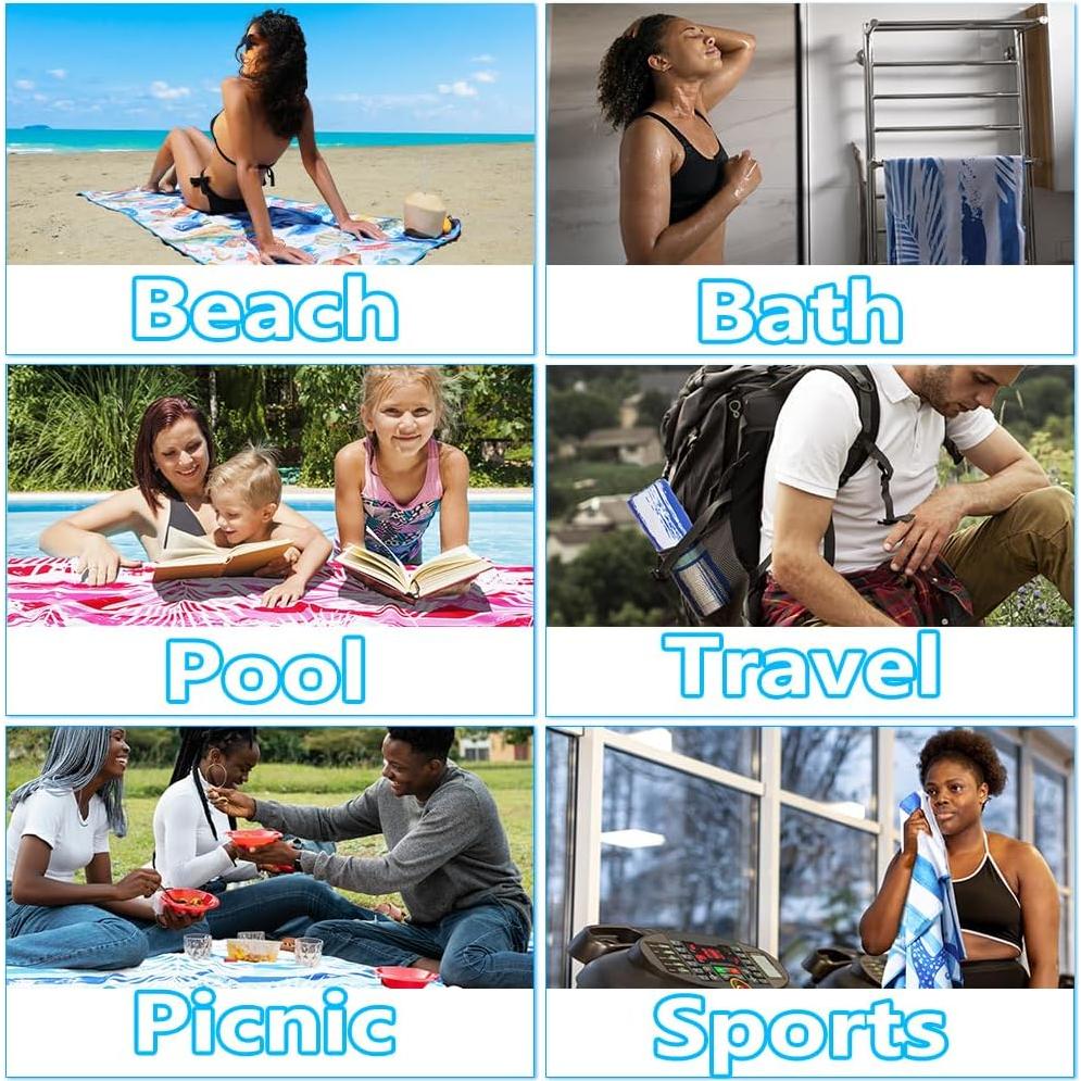 Toallas de Playa Microfibra Widdonen 2 Paquete 81x180 cm