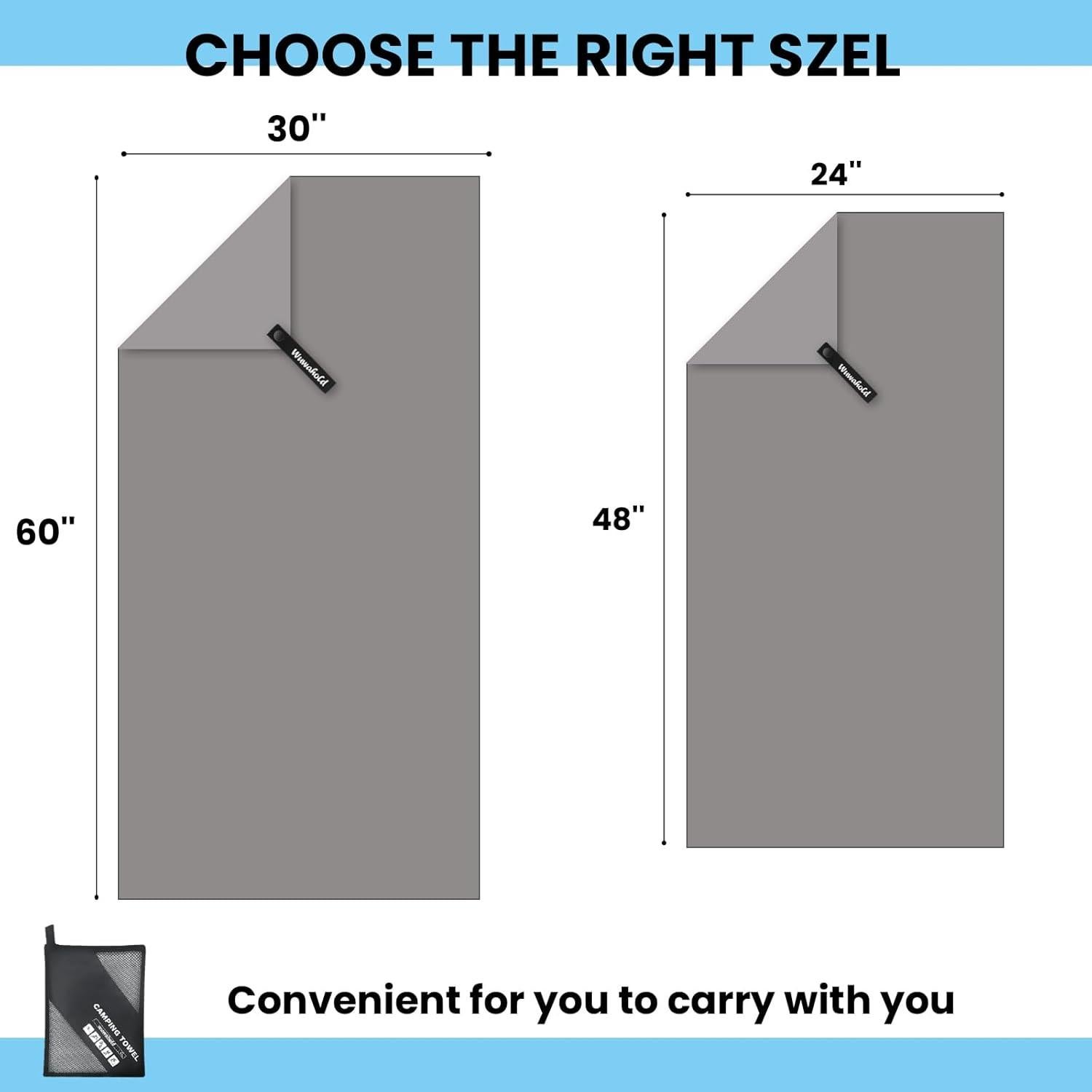 Juego de Toallas de Microfibra Wuwahold - 3 Piezas 60x122 cm
