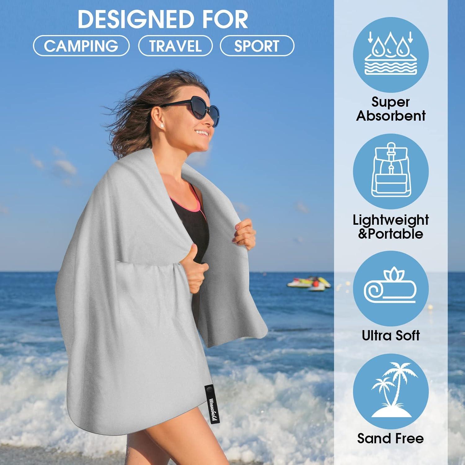 Juego de Toallas de Microfibra Wuwahold - 3 Piezas 60x122 cm