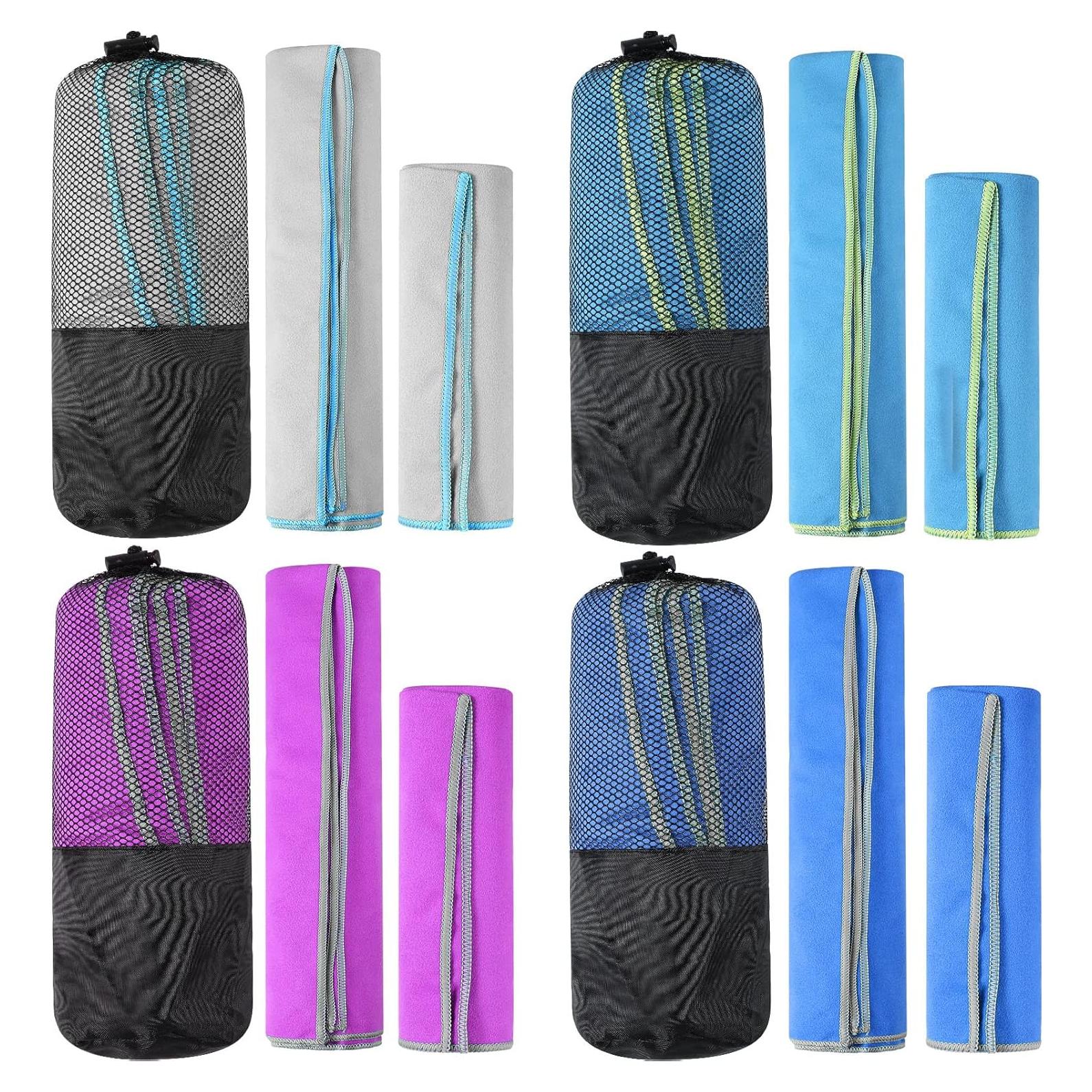 Oudain Toallas de Secado Rápido Microfibra 8 Piezas 2 Tamaños