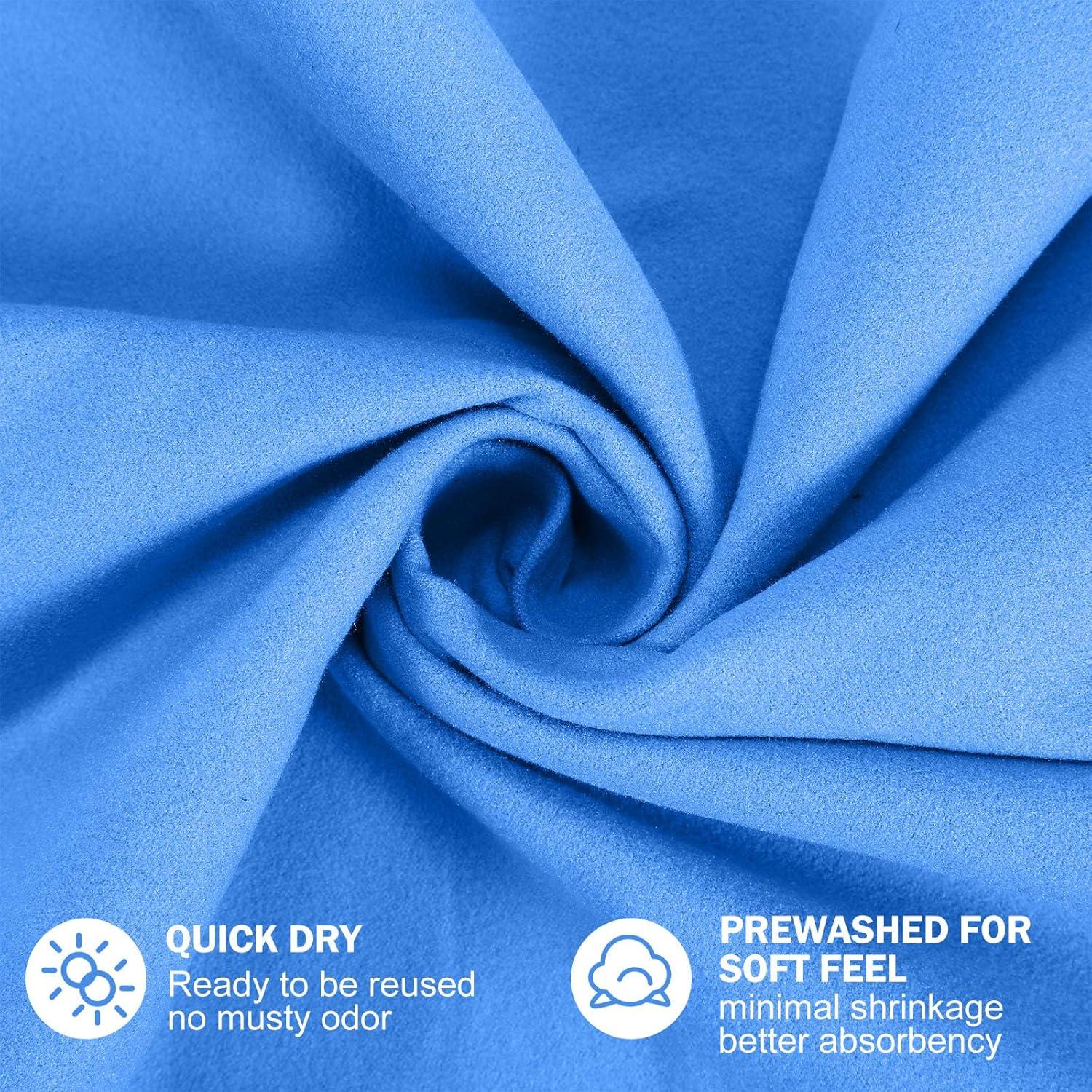 Oudain Toallas de Secado Rápido Microfibra 8 Piezas 2 Tamaños