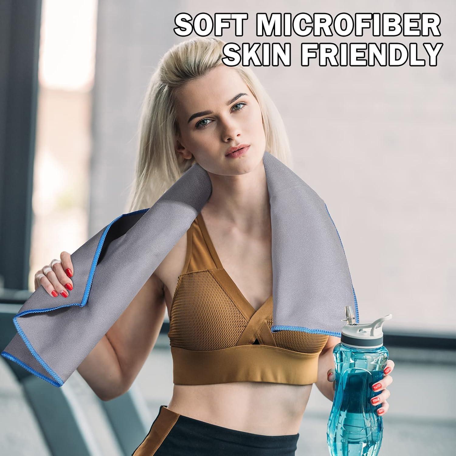 Oudain Toallas de Secado Rápido Microfibra 8 Piezas 2 Tamaños