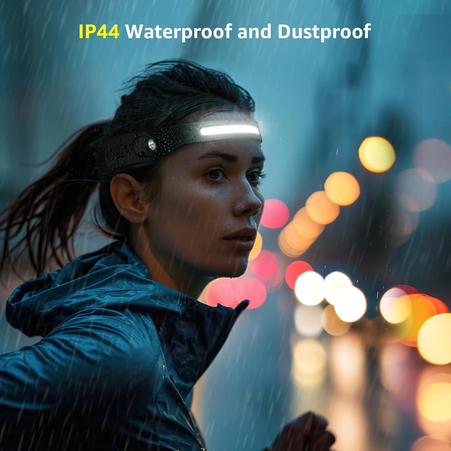 Linterna Frontal Lepro LED 350 Lúmenes Recargable Impermeable