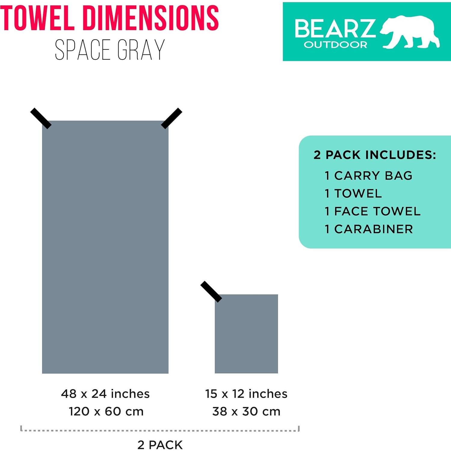 Juego de Toallas de Microfibra BEARZ Outdoor - Secado Rápido