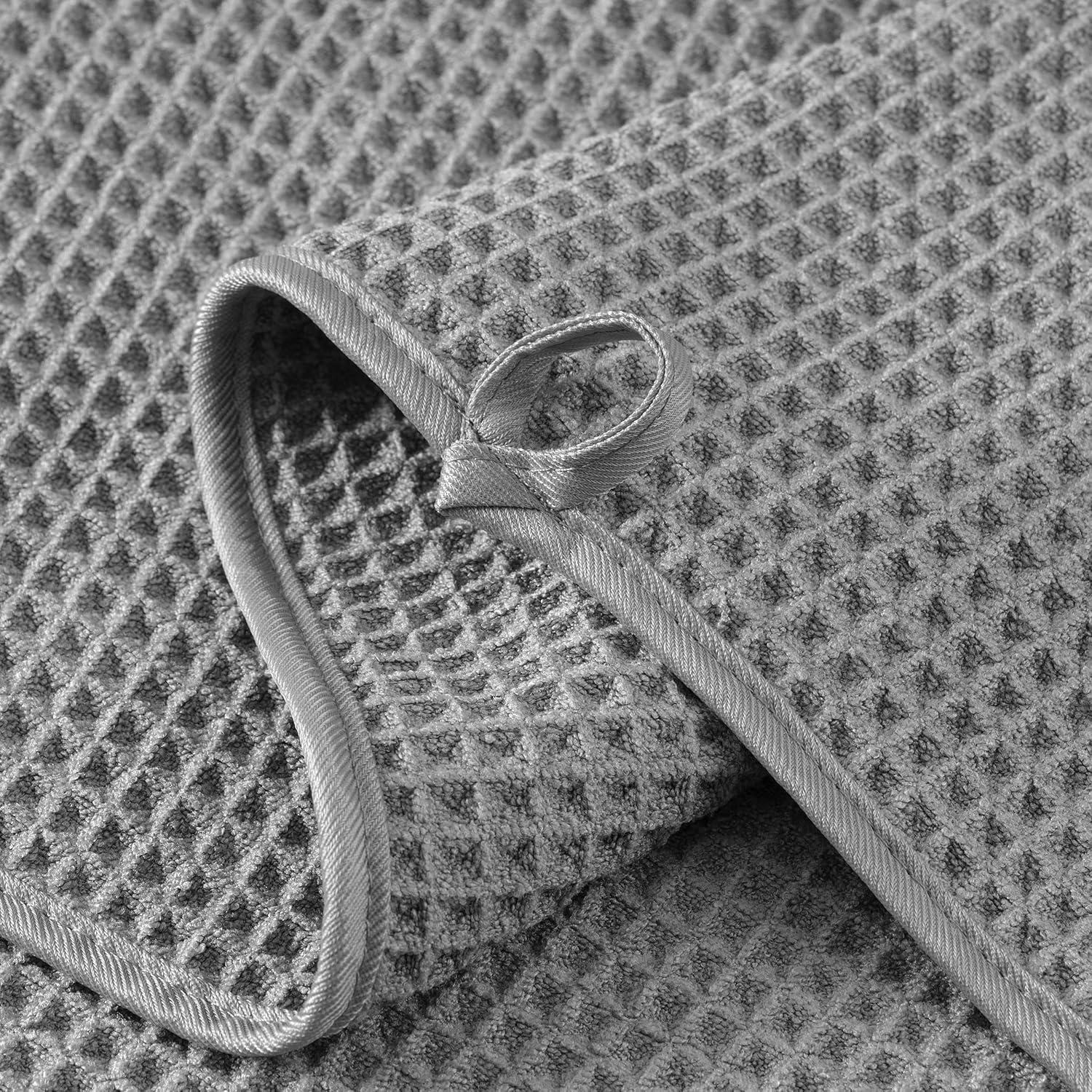 Toallas de Mano de Microfibra MICROFI, 4 Piezas, Gris, Absorbentes