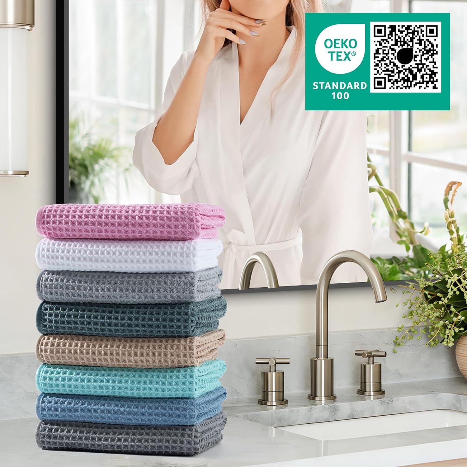 Toallas de Mano de Microfibra MICROFI, 4 Piezas, Gris, Absorbentes