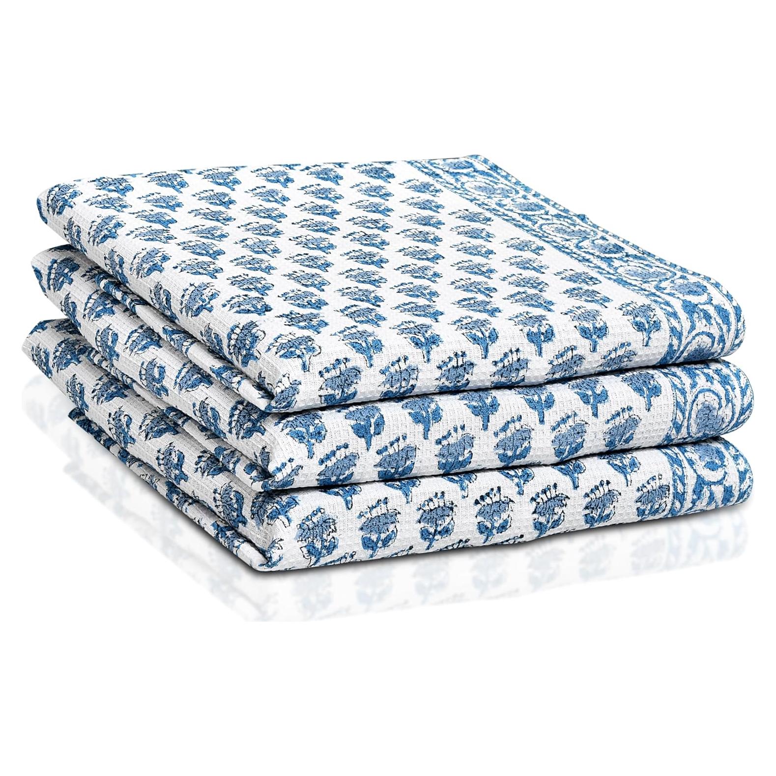 Juego de Toallas de Cocina CPC de 3 Piezas 40.6x71.1cm Algodón Azul