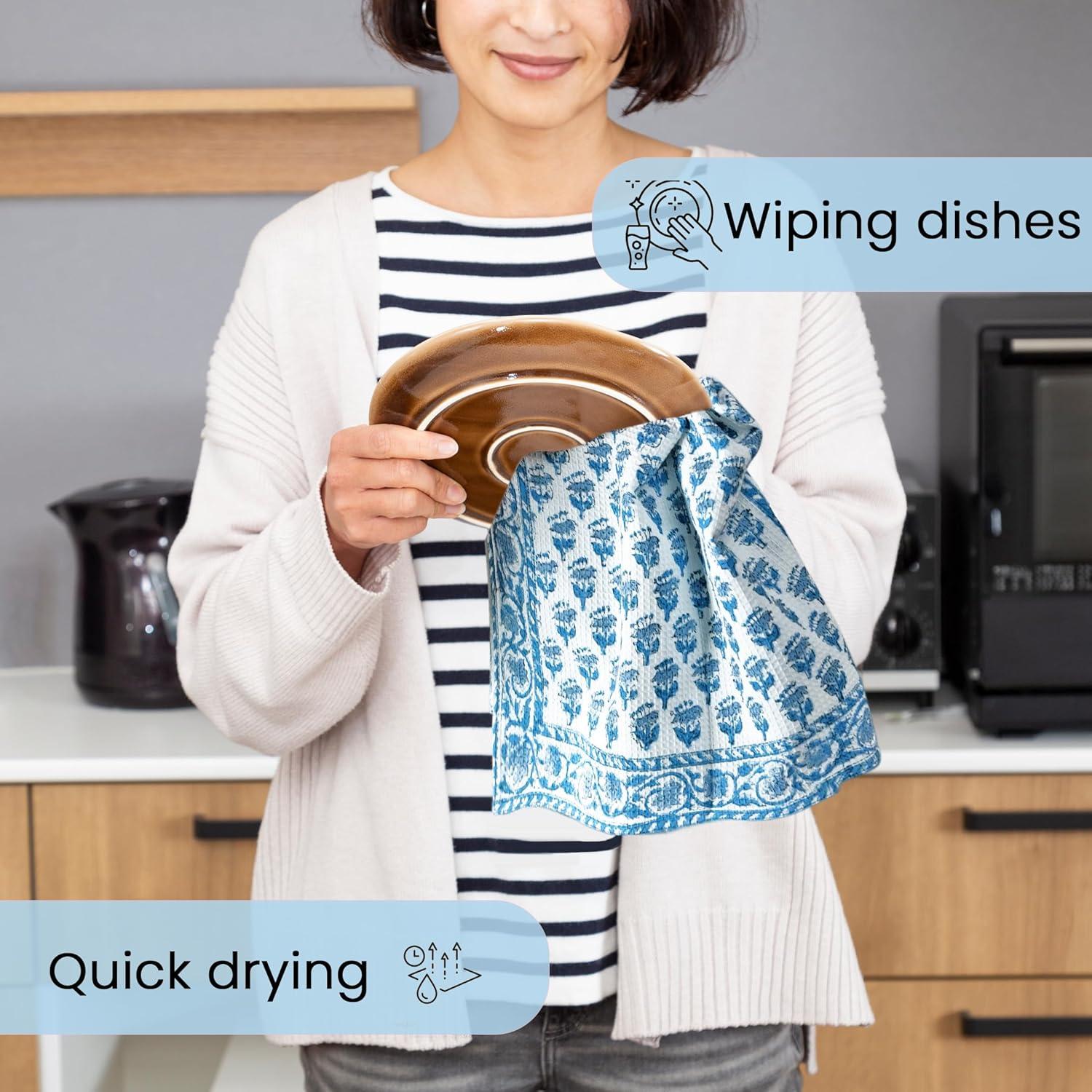 Juego de Toallas de Cocina CPC de 3 Piezas 40.6x71.1cm Algodón Azul