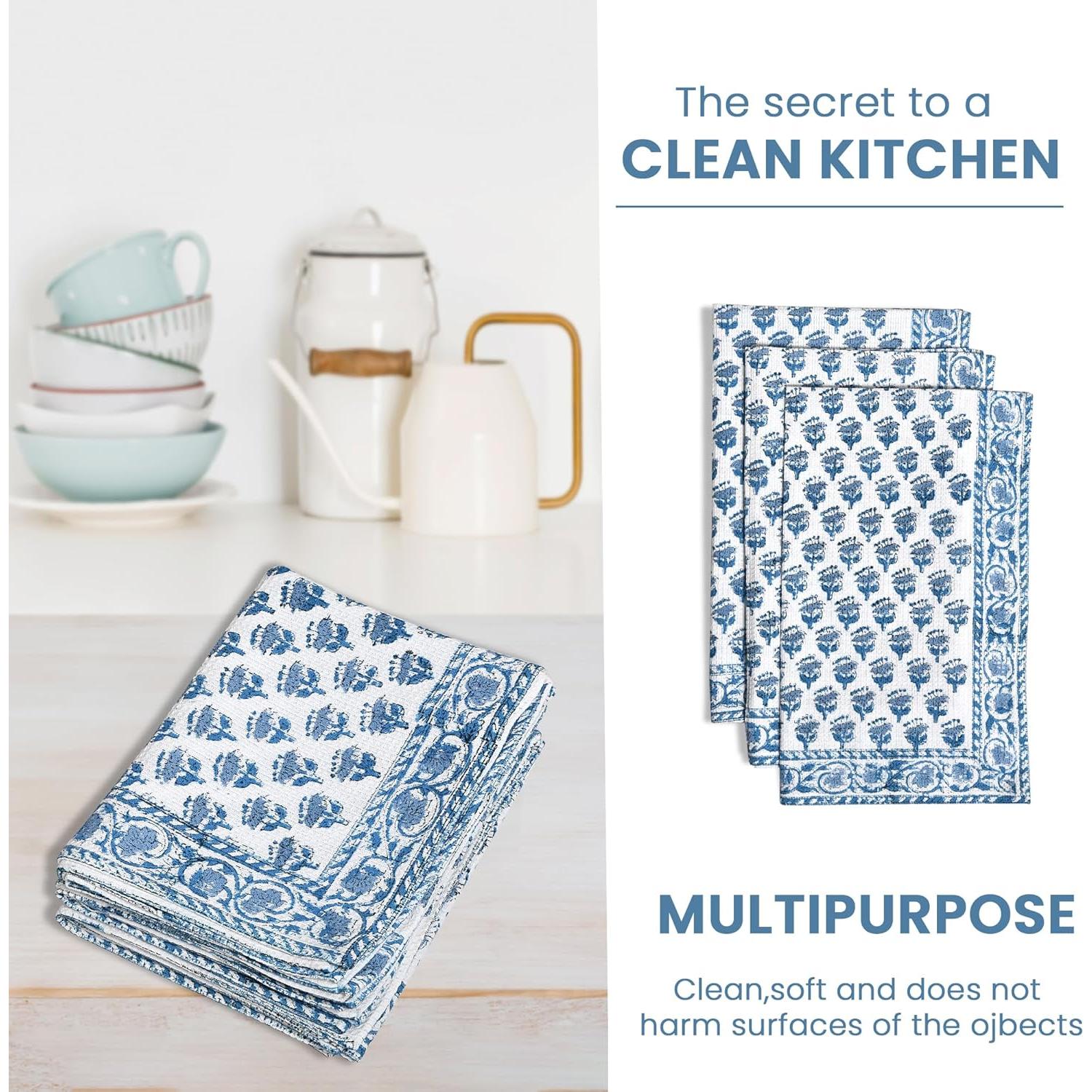 Juego de Toallas de Cocina CPC de 3 Piezas 40.6x71.1cm Algodón Azul