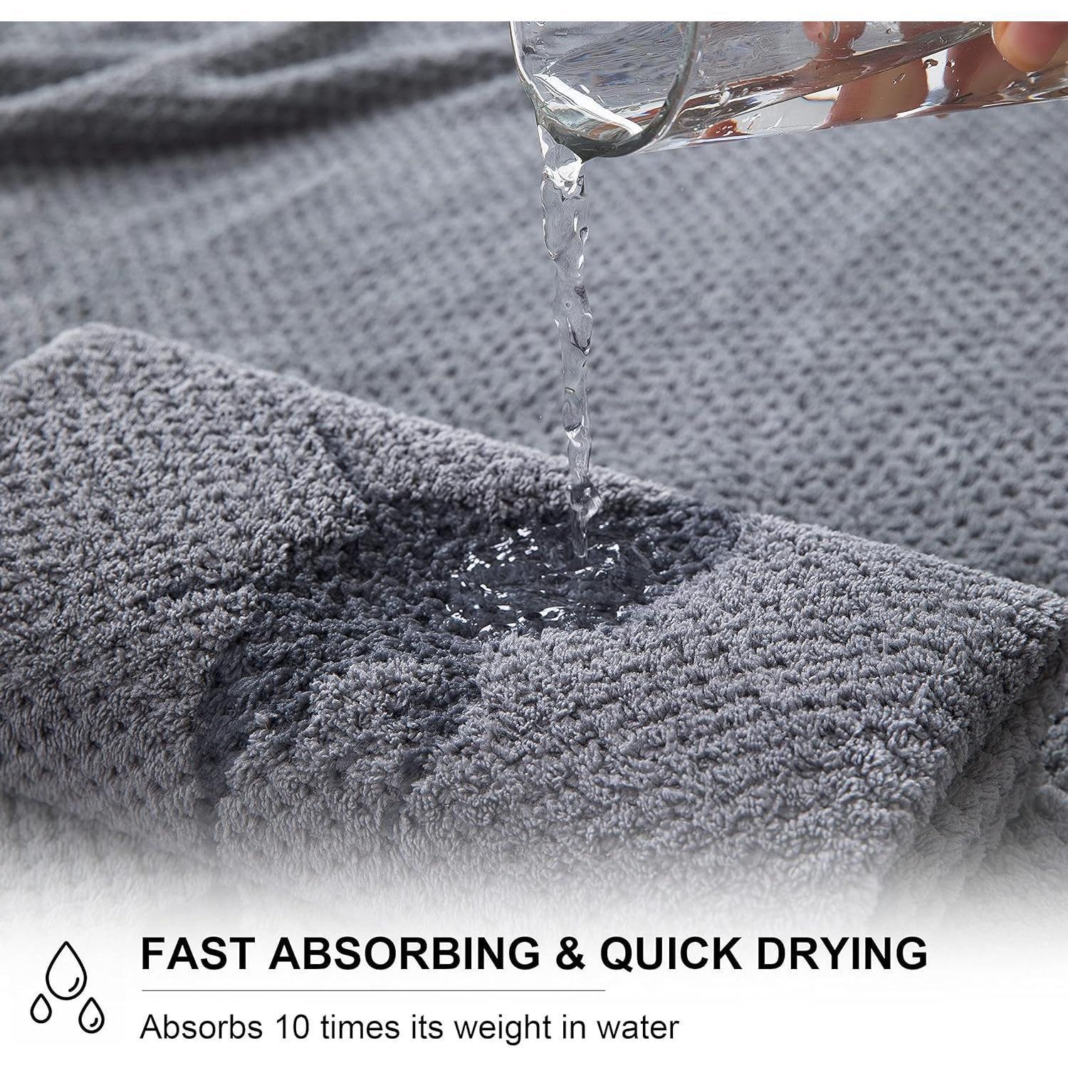 Juego de Toallas de Baño Extra Grande 89x178 cm Smuge - 4 Piezas Microfibra Alta Absorción