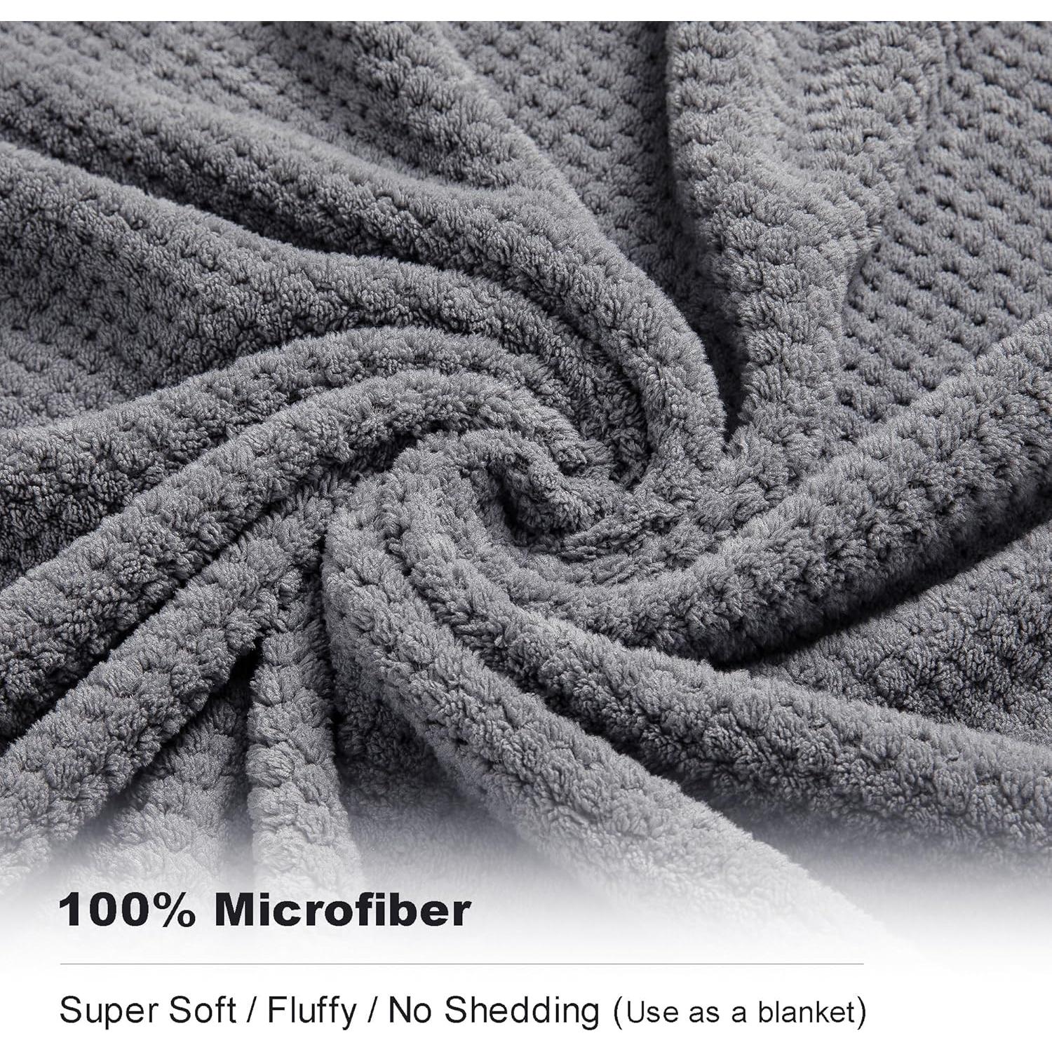 Juego de Toallas de Baño Extra Grande 89x178 cm Smuge - 4 Piezas Microfibra Alta Absorción