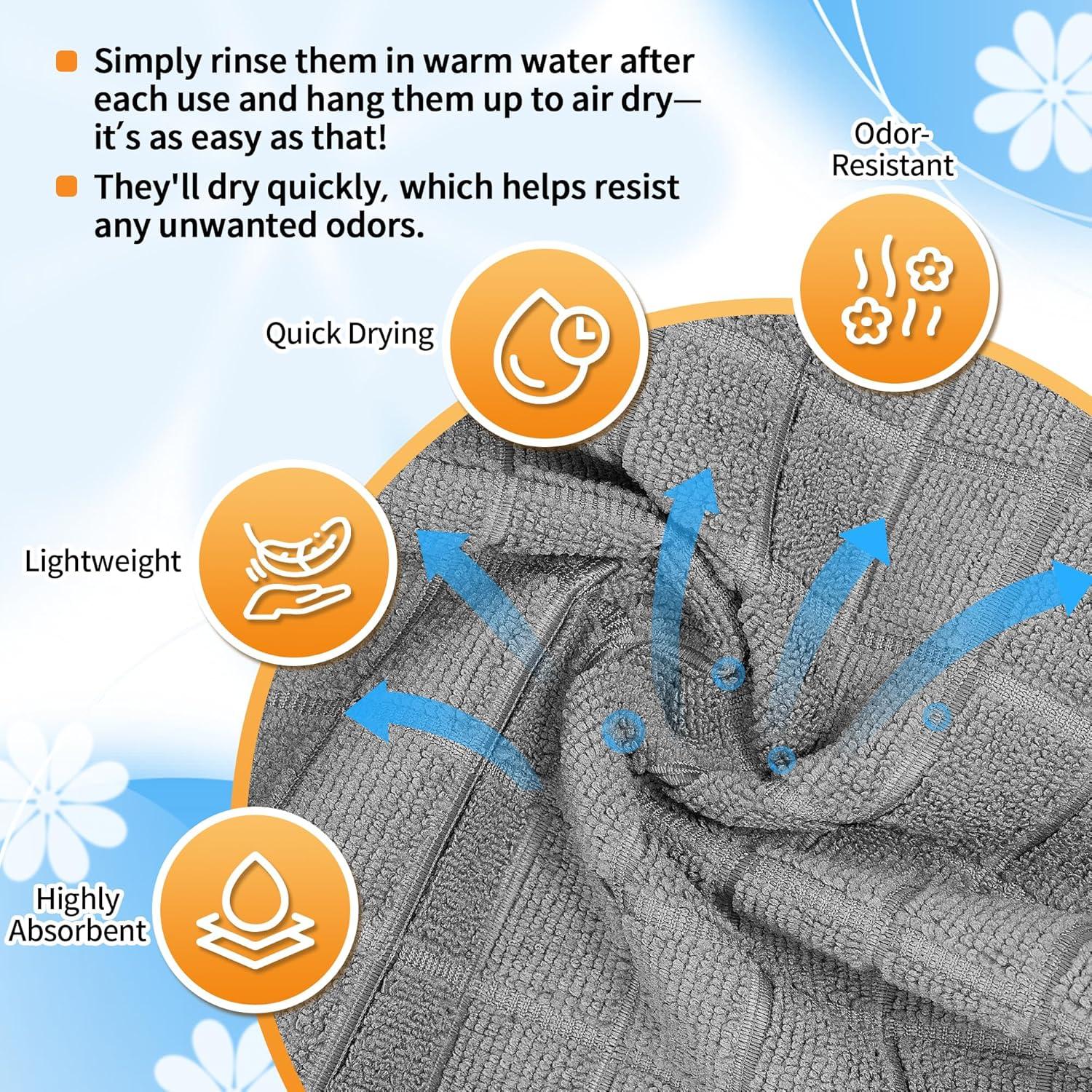 HOMERHYME Pañales de Microfibra 12 Unidades Gris Suaves