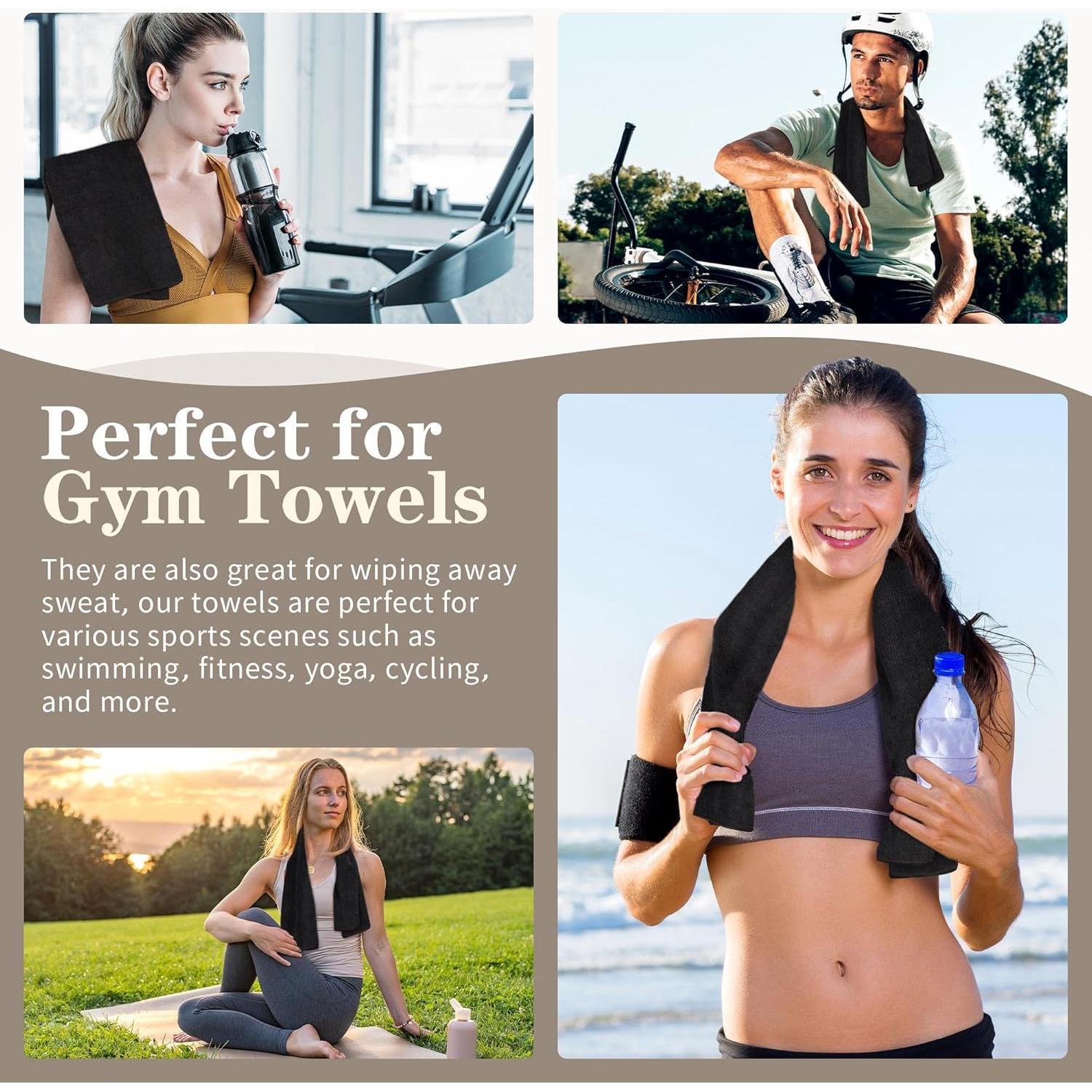 Toallas de salón FIXSMITH 24 Pack Microfibra Negra 40x68 cm