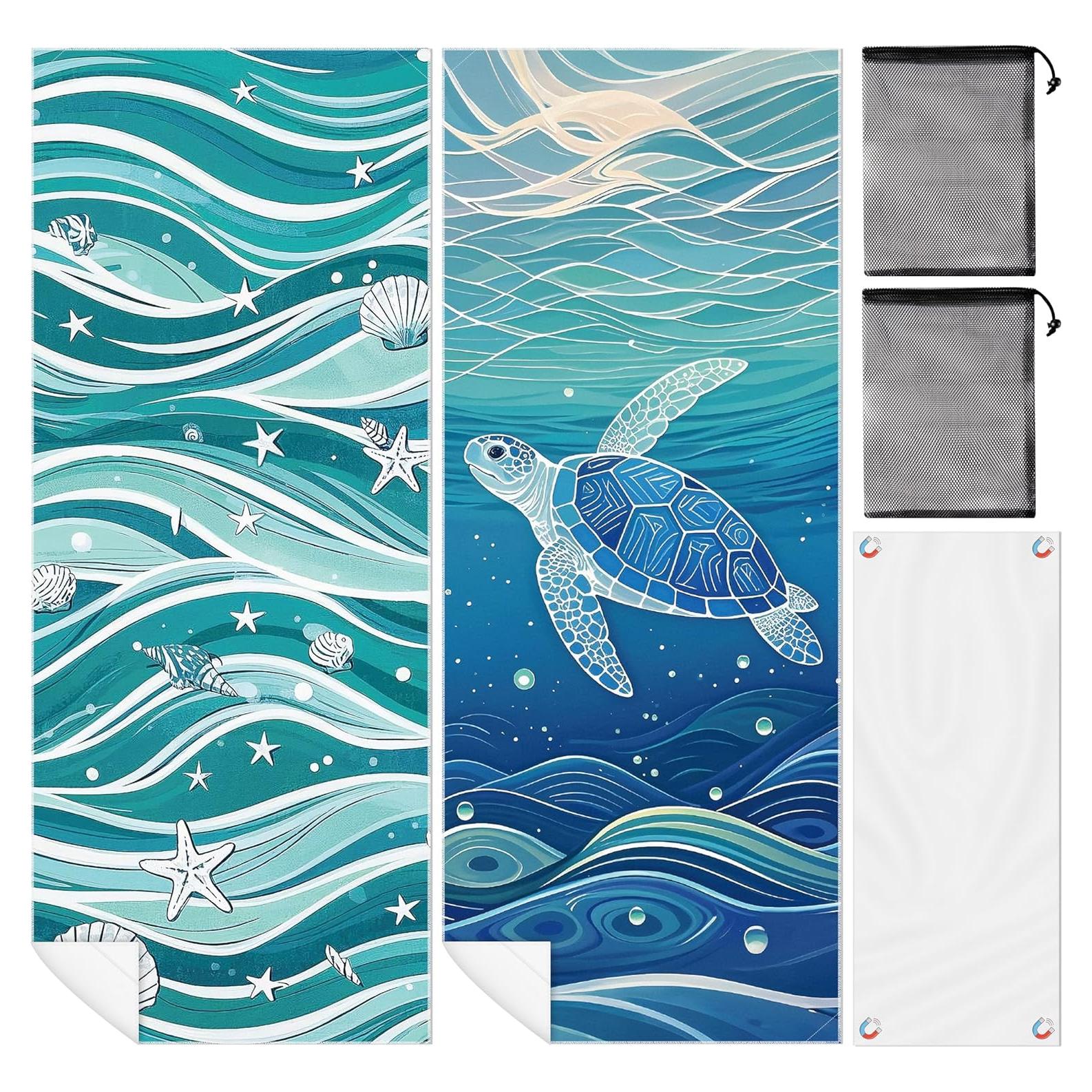 Paquete de 2 Toallas de Playa ARefugen 190x76 cm Microfibra