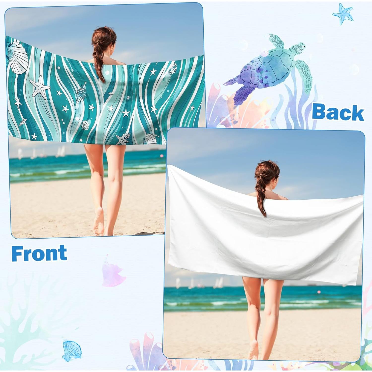 Paquete de 2 Toallas de Playa ARefugen 190x76 cm Microfibra