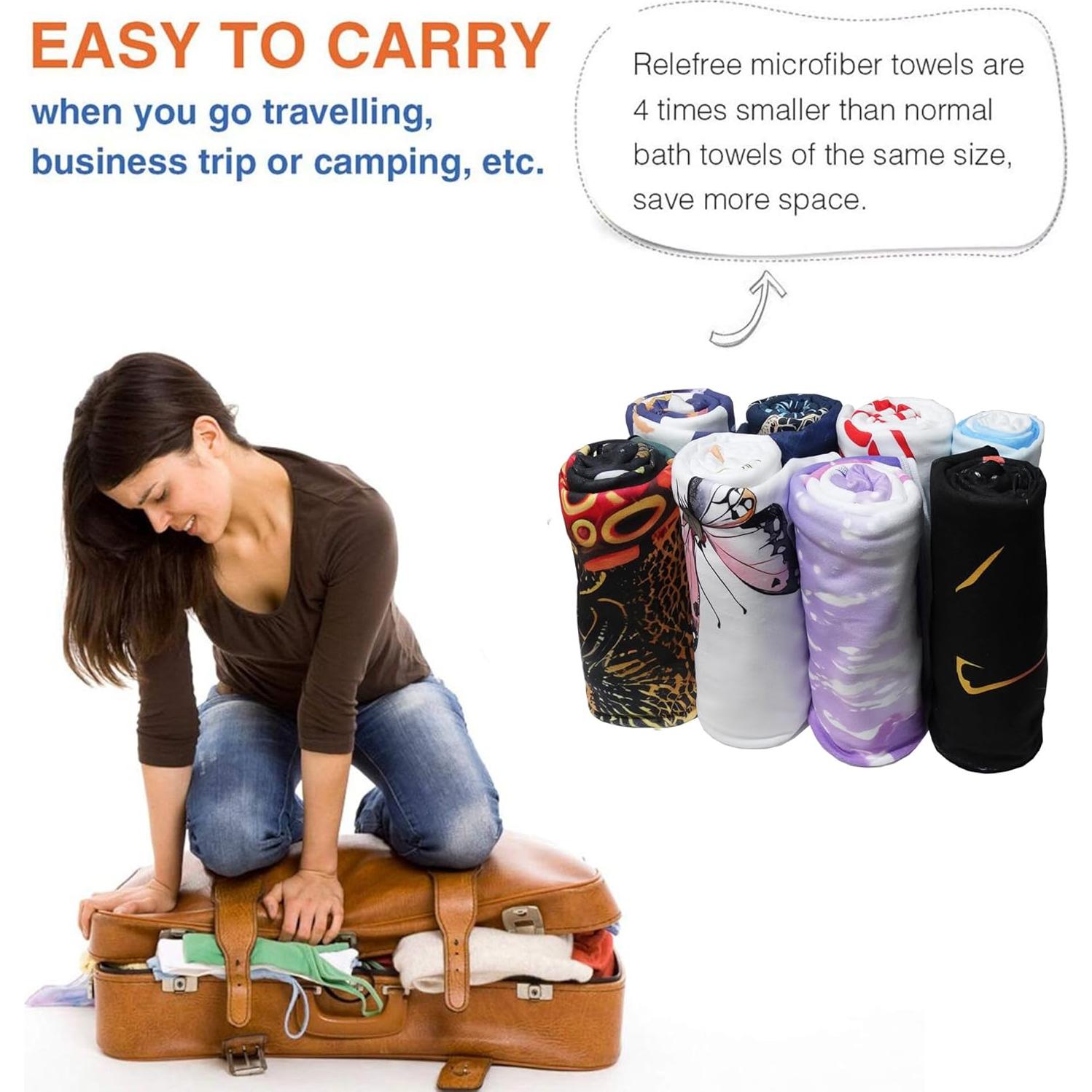 Toalla de Playa Grande QIUYELONG Microfibra Roja 180x81cm Secado Rápido