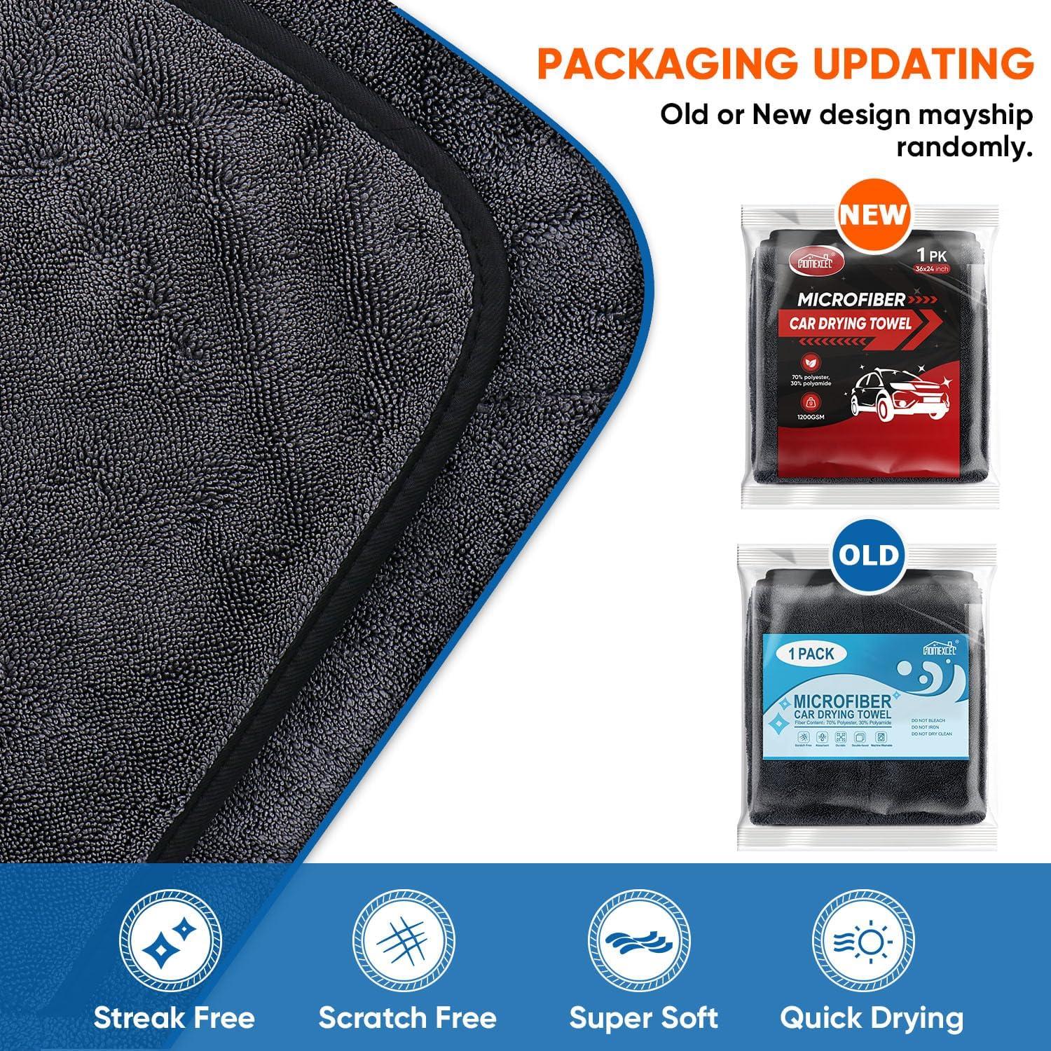 Toalla de Secado Microfibra HOMEXCEL 91x61cm 1200GSM Gris