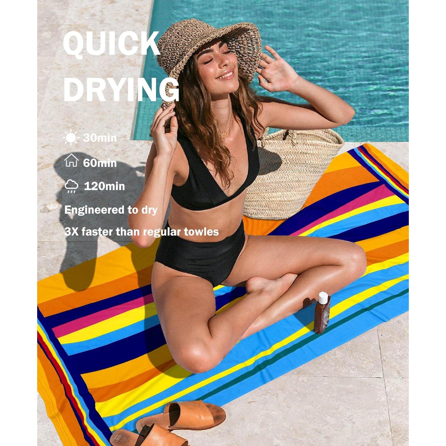Toalla de Playa Microfibra Cabanana 178x102 cm Secado Rápido