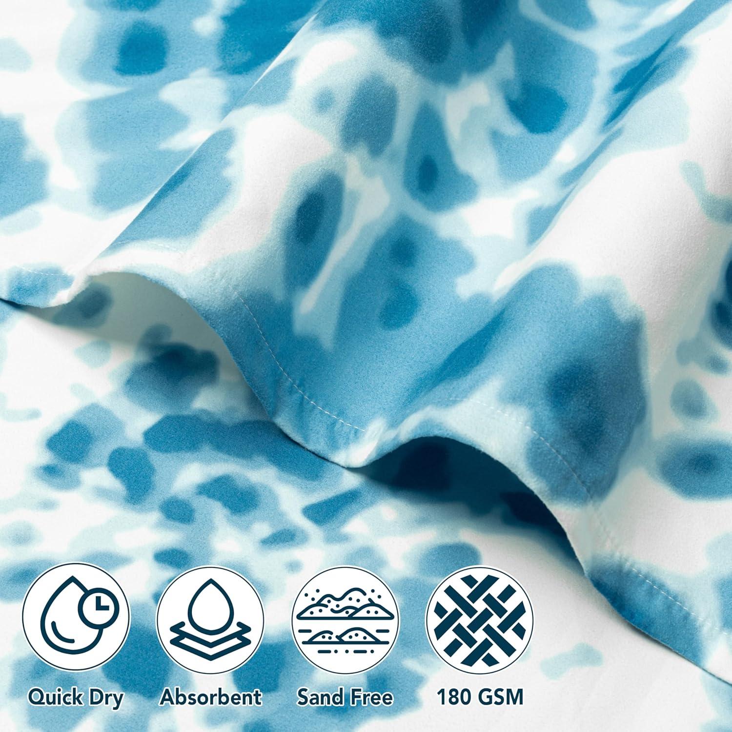 Poncho de Surf SUN CUBE Azul Tie-Dye con Capucha y Bolsillo