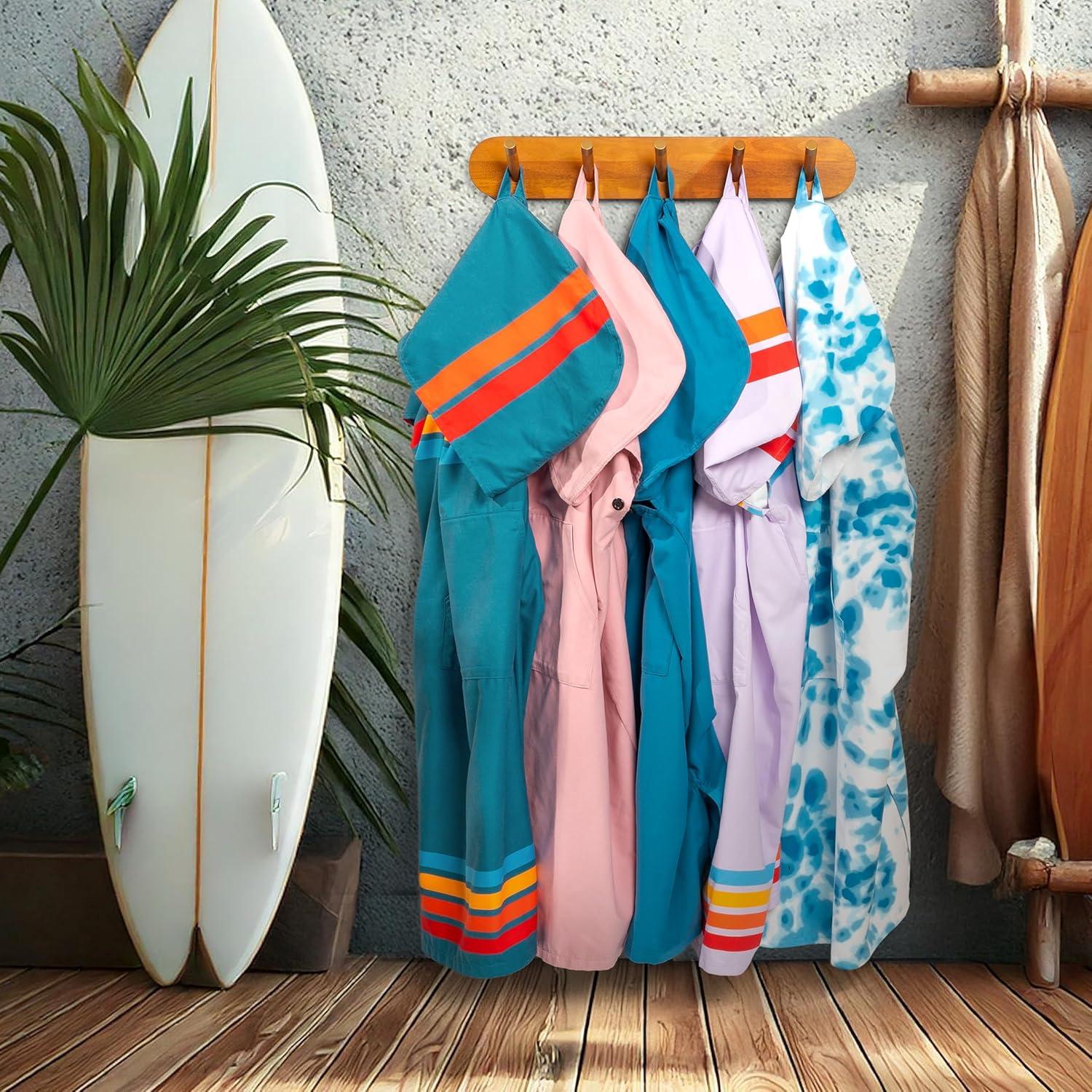 Poncho de Surf SUN CUBE Azul Tie-Dye con Capucha y Bolsillo