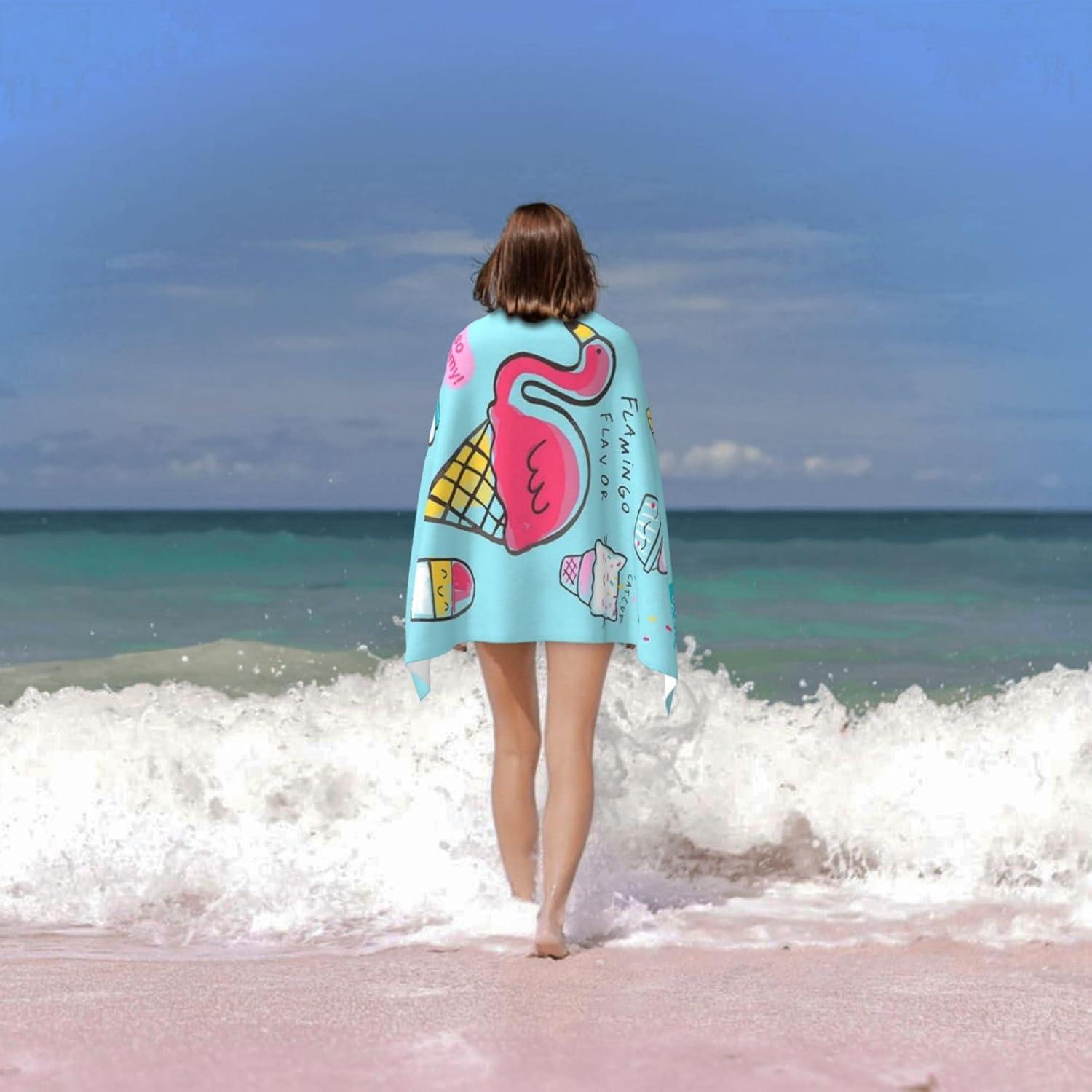 Toalla de Playa LMKLOP Microfibra 76x152 cm Secado Rápido